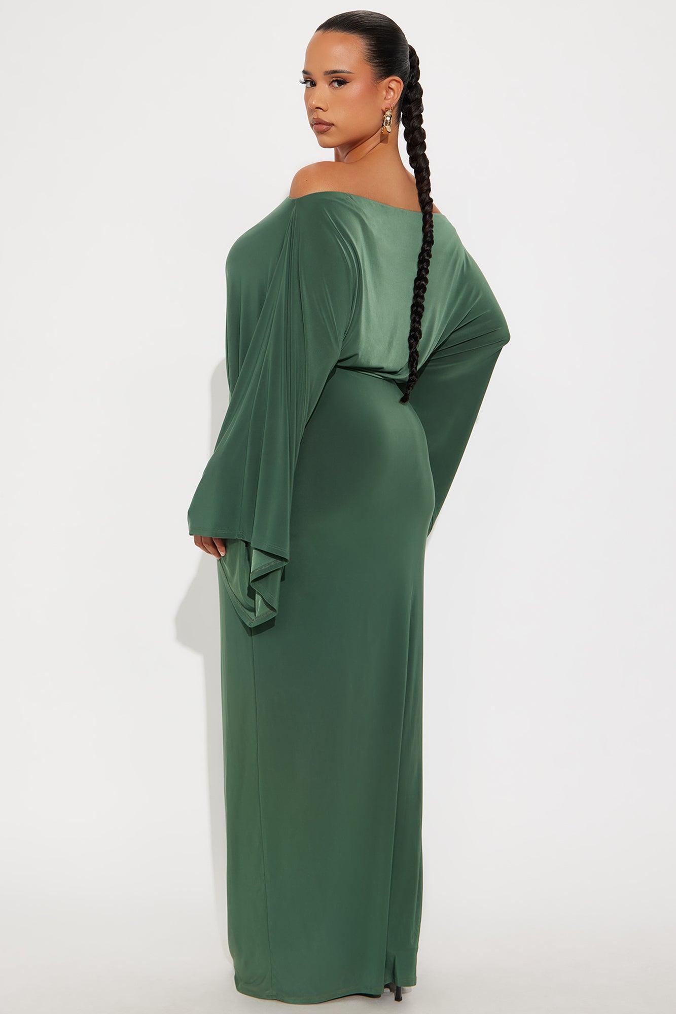 Rebecca Off Shoulder Maxi Dress - Olive Female Product Image
