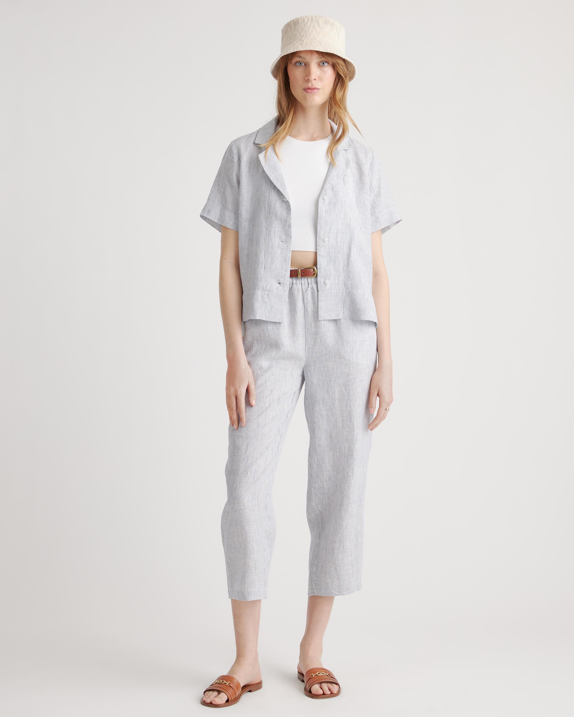 Quince | Women's 100% European Linen Short Sleeve Shirt Size XS Product Image