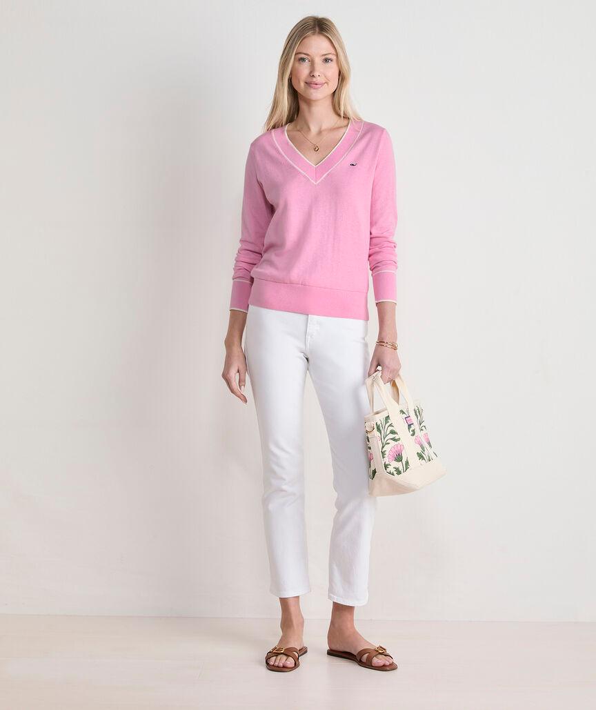 Cotton Cashmere Heritage V-Neck Sweater Product Image