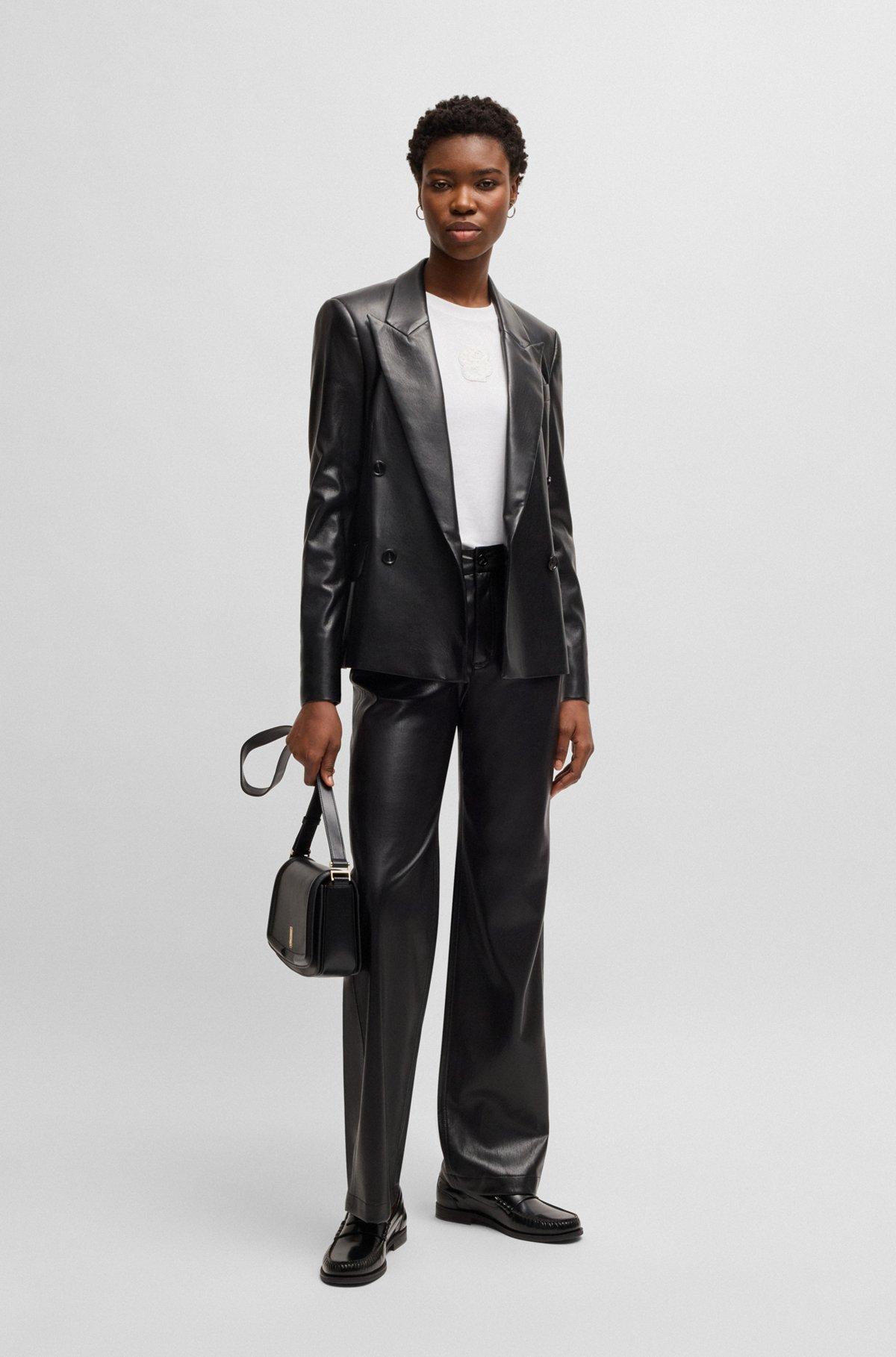 BOSS - Interlock-cotton T-shirt with Double B monogram - White Product Image