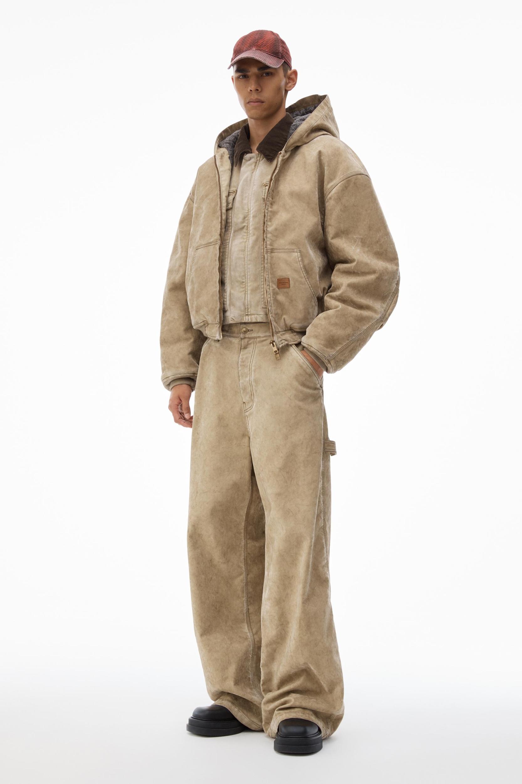 Hooded Workwear Jacket With Weathered Flocking Product Image