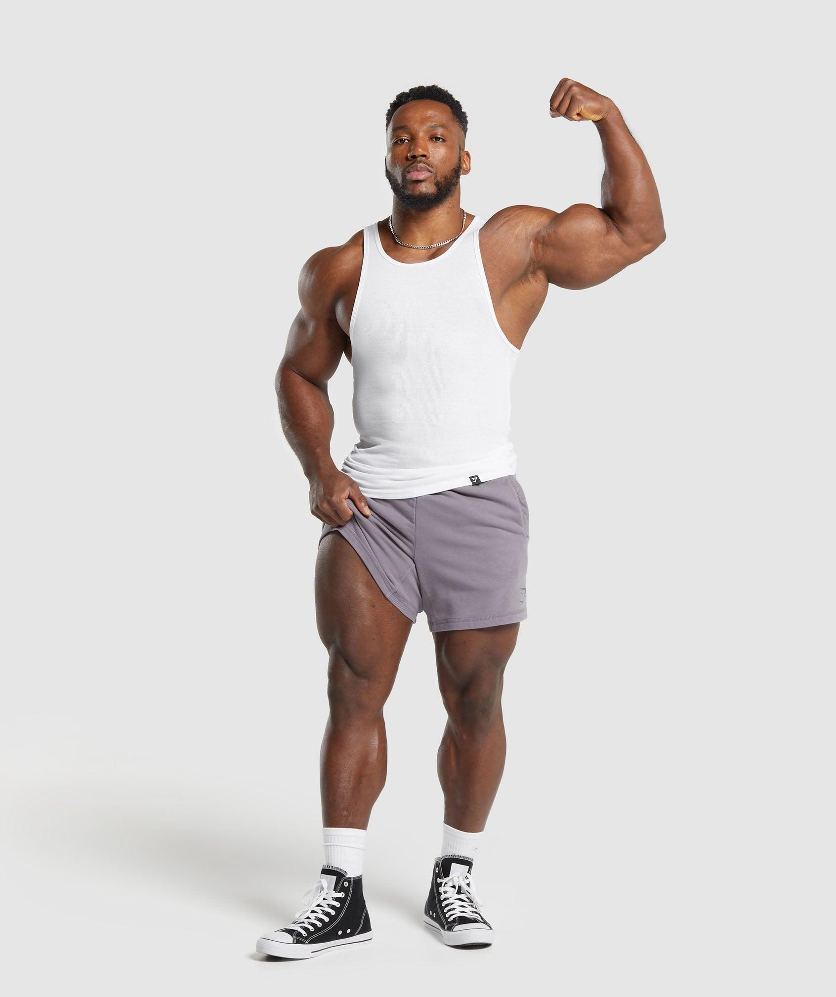 Gymshark Heritage Washed 5" Shorts - Fog Purple Male Product Image