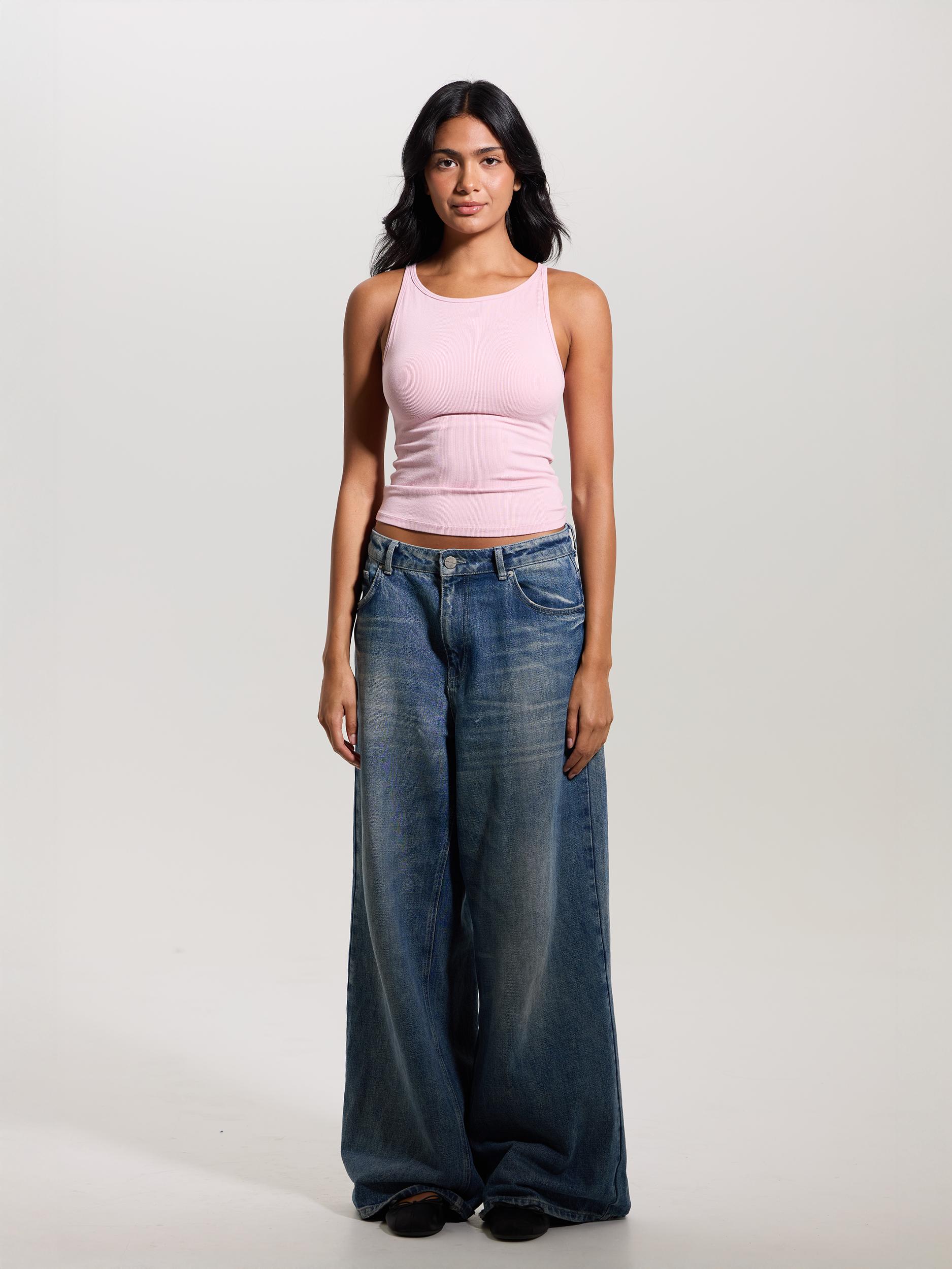 Ribbed Dainty Boat Neck Brami Product Image