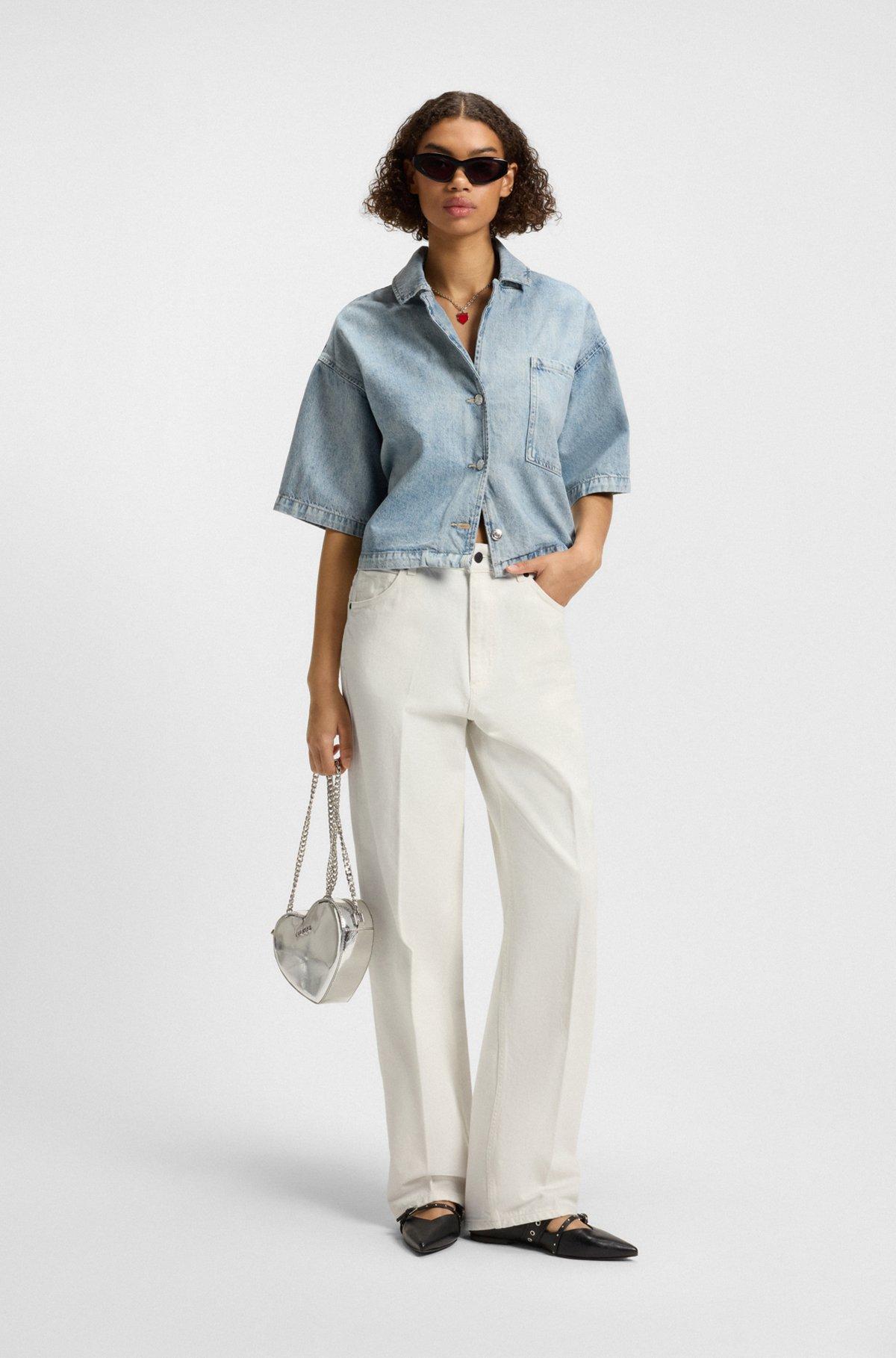 Modern-fit jeans in white rigid denim Product Image