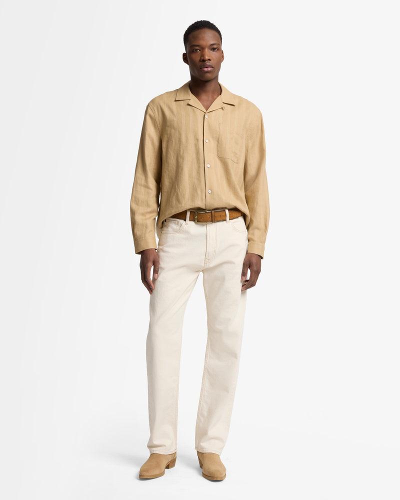 Linen Blend Long Sleeve Camp Shirt Product Image