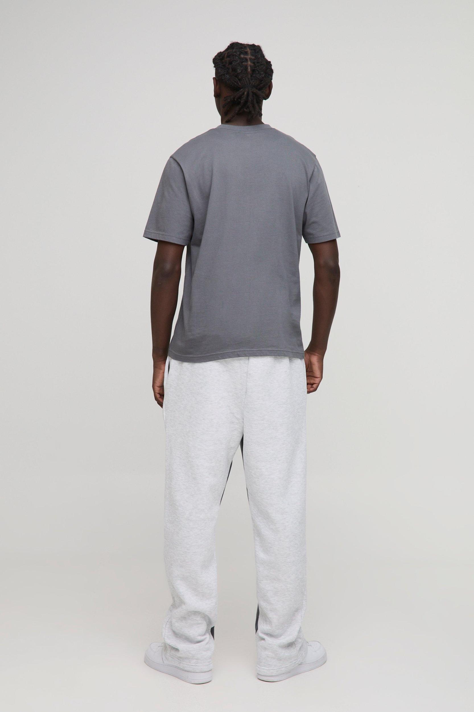 Relaxed Colour Block Gusset Sweatpants | boohooMAN USA Product Image