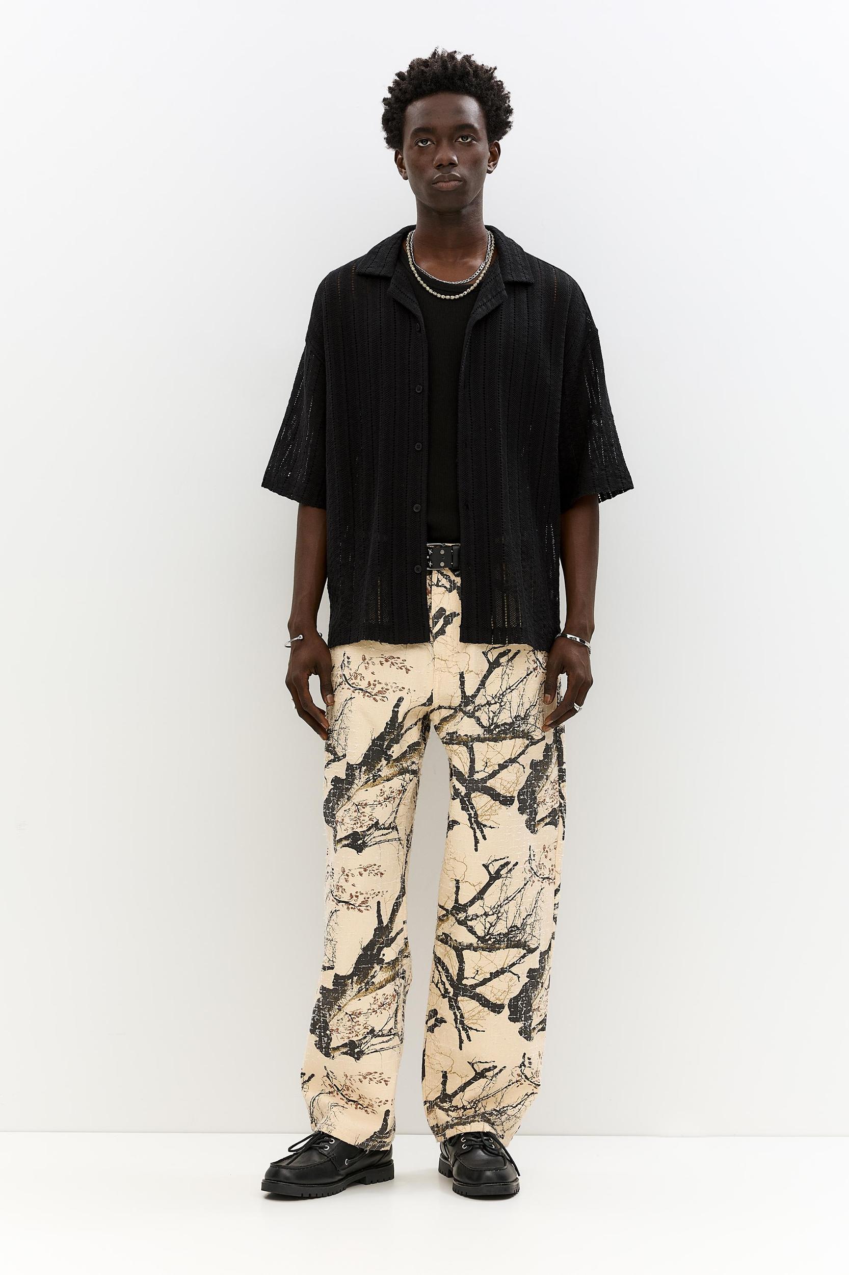 Black textured short sleeve shirt Product Image