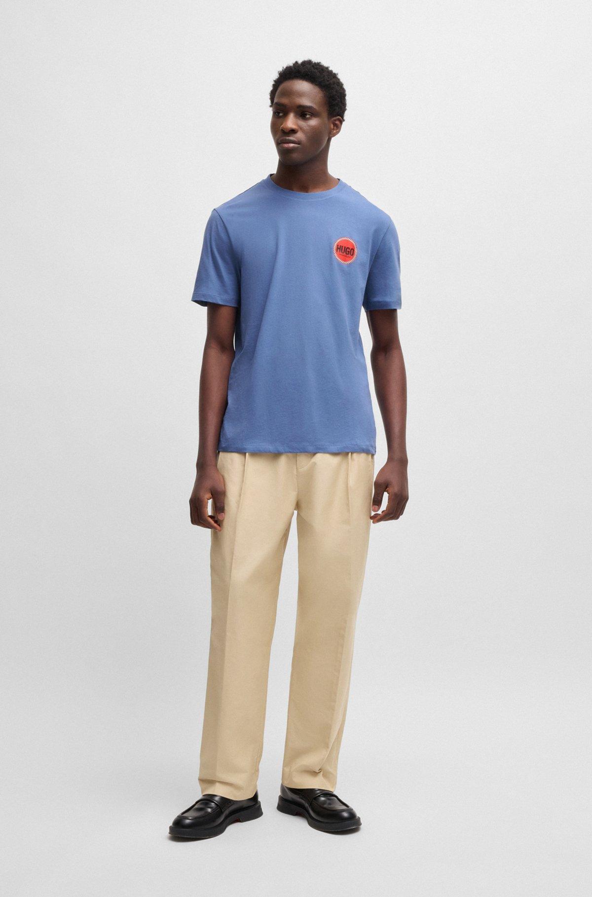 Cotton-jersey T-shirt with racing logo print Product Image