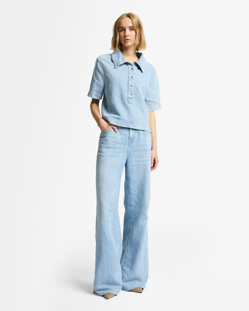 Indigo Linen Polo Product Image