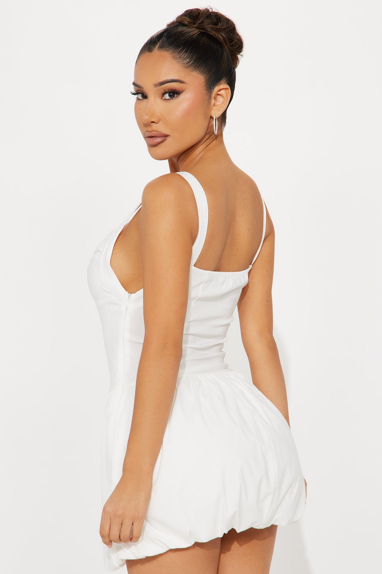 Bianca Bubble Mini Dress - Off White Product Image