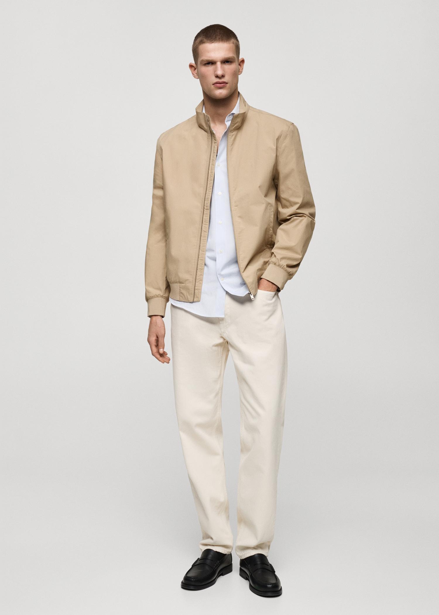Lightweight jacket with funnel neck - Men | MANGO USA Product Image