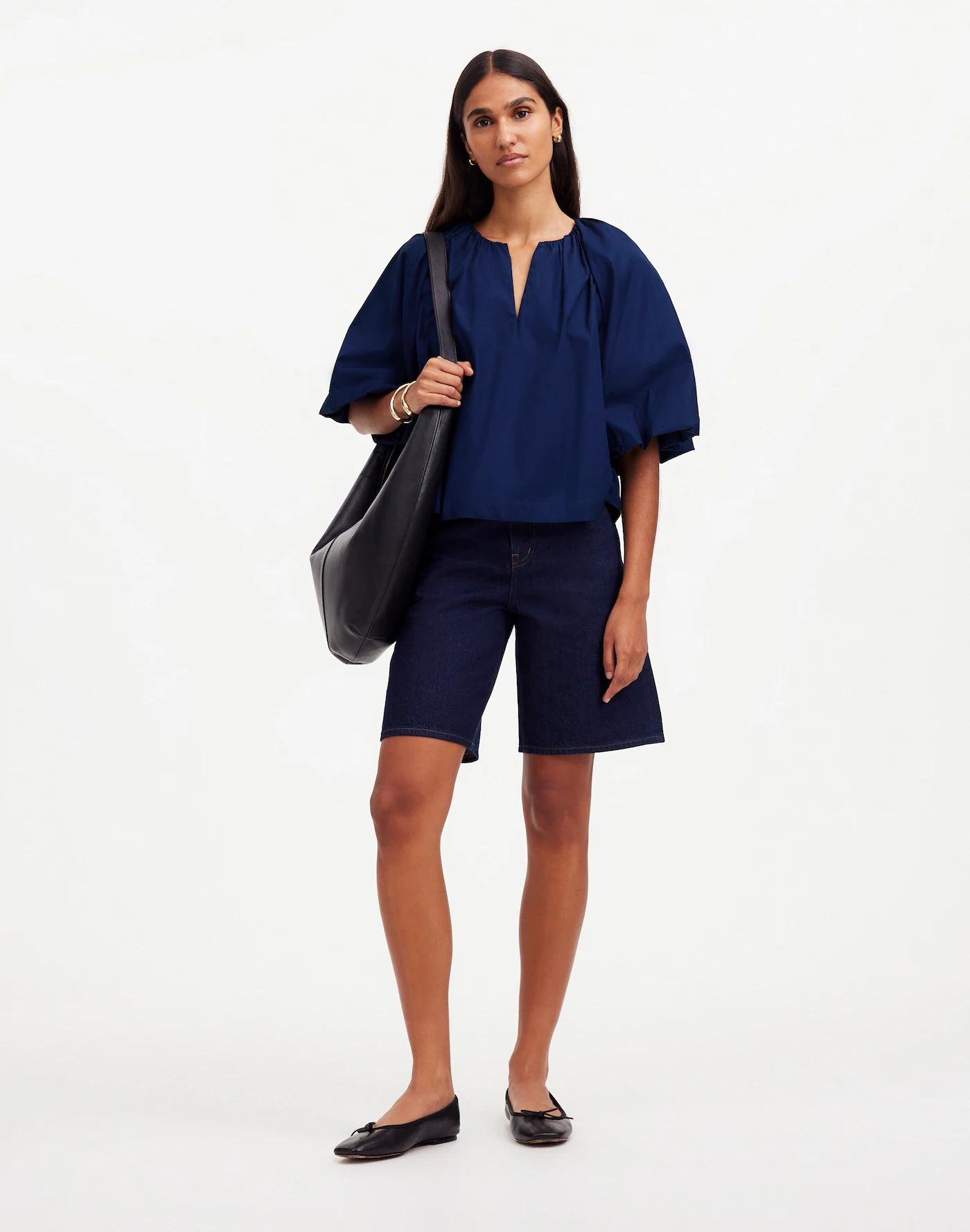 Bubble-Sleeve Top in Poplin Product Image