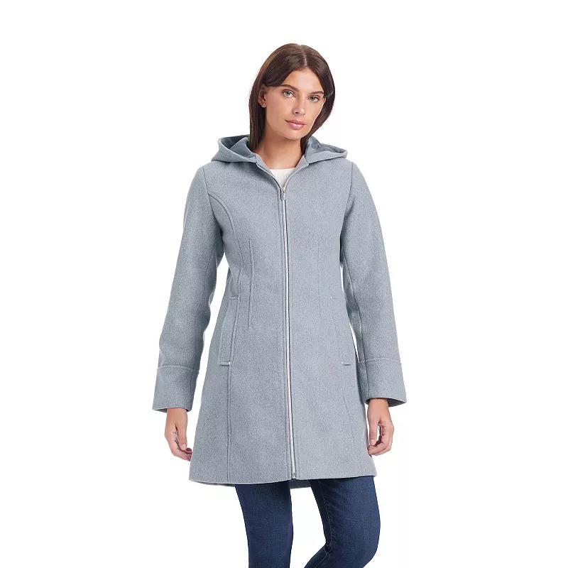Womens d.e.t.a.i.l.sMelange Faux Wool Zip-Front Coat Product Image
