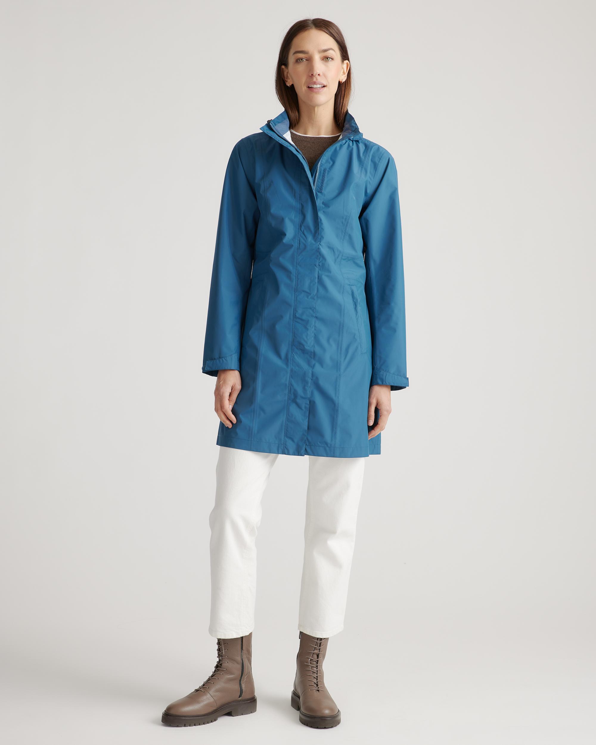 Quince | Women's Weatherproof Long Rain Shell Jacket Polyester/Recycled Polyester Blend Product Image