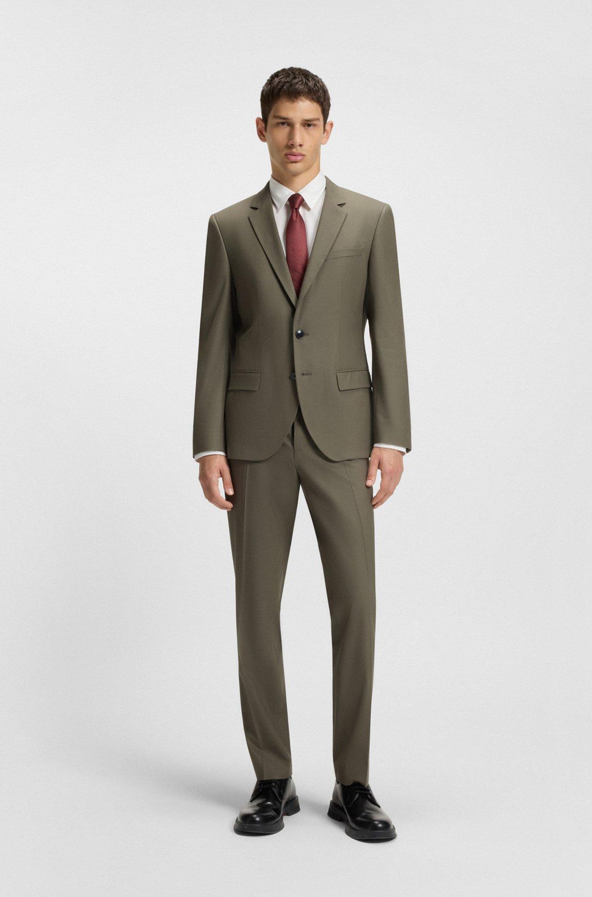 HUGO - Slim-fit shirt in cotton poplin with logo stripe - White Product Image