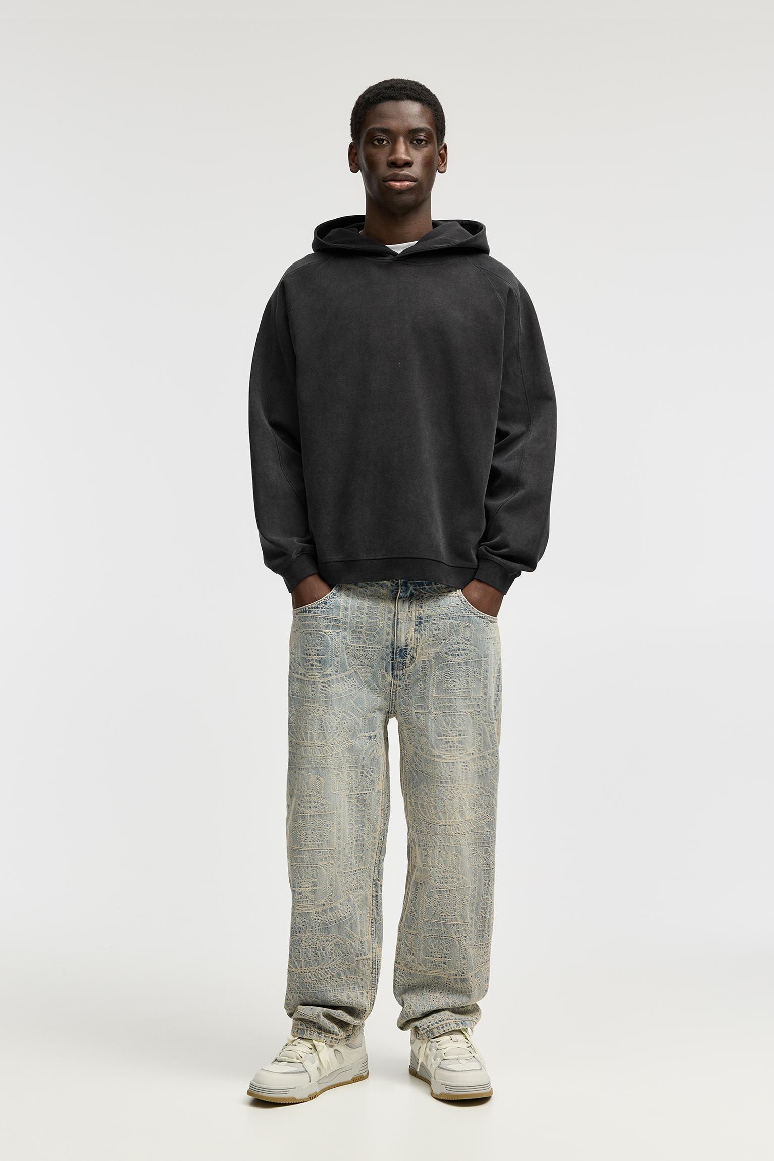 Baggy jacquard jeans Product Image