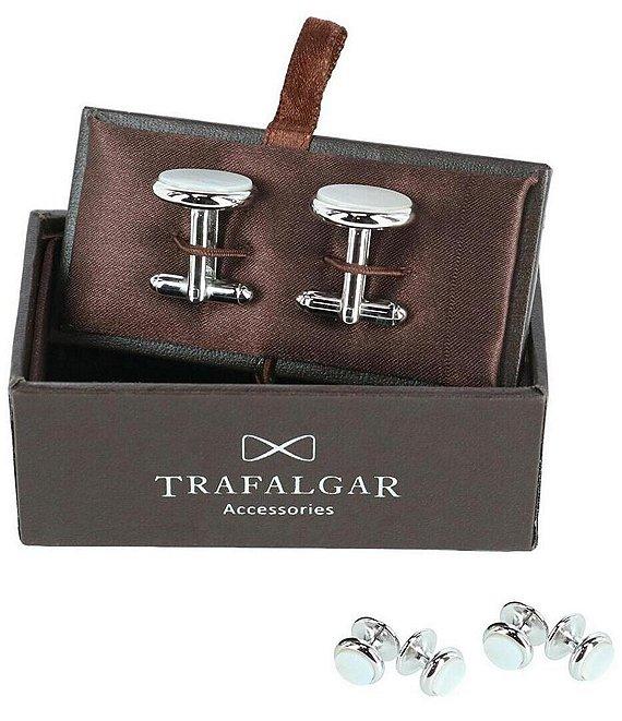 Trafalgar Sutton Round Mother Of Pearl Formal Cuffs & Links 6-Piece Set Product Image