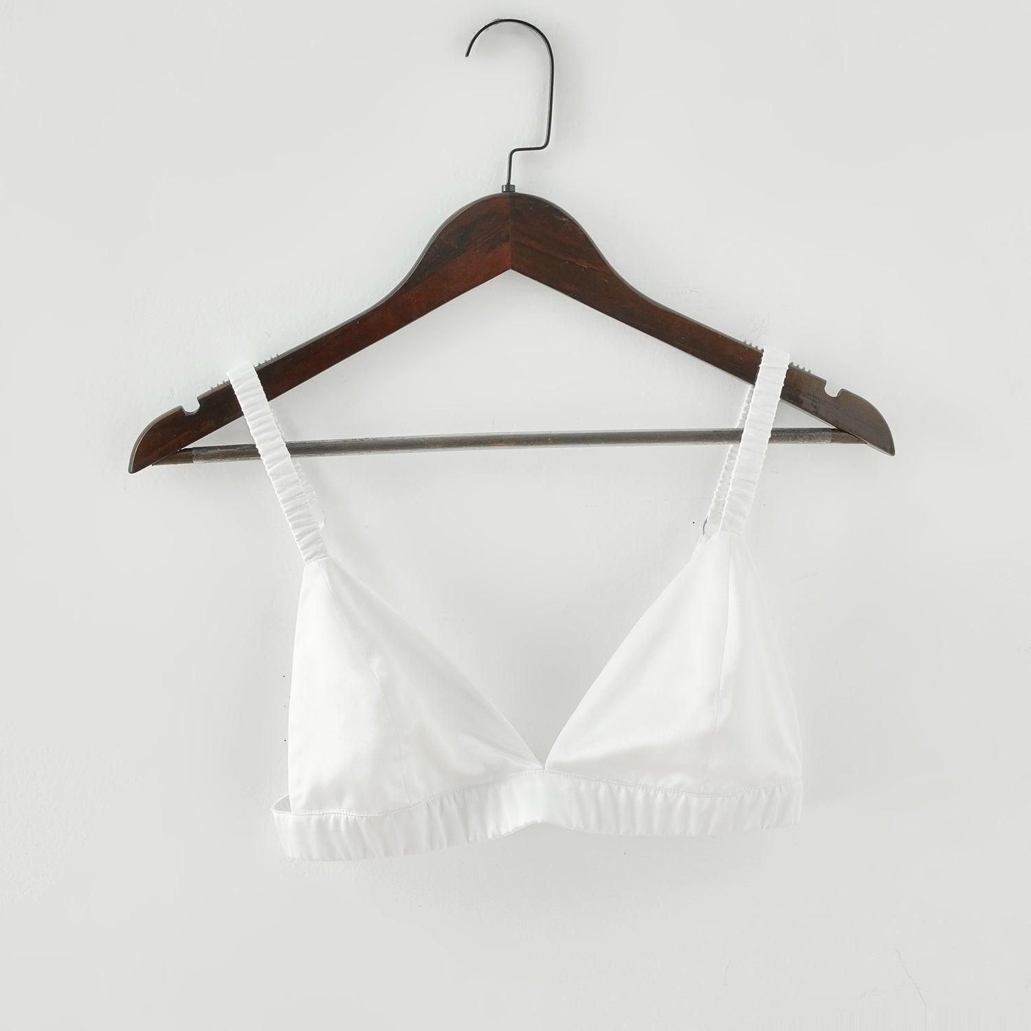 Pearl White | Handmade Pure Silk Bralettes | No Padding No Wire | 19 Momme Silk Charmeuse Product Image