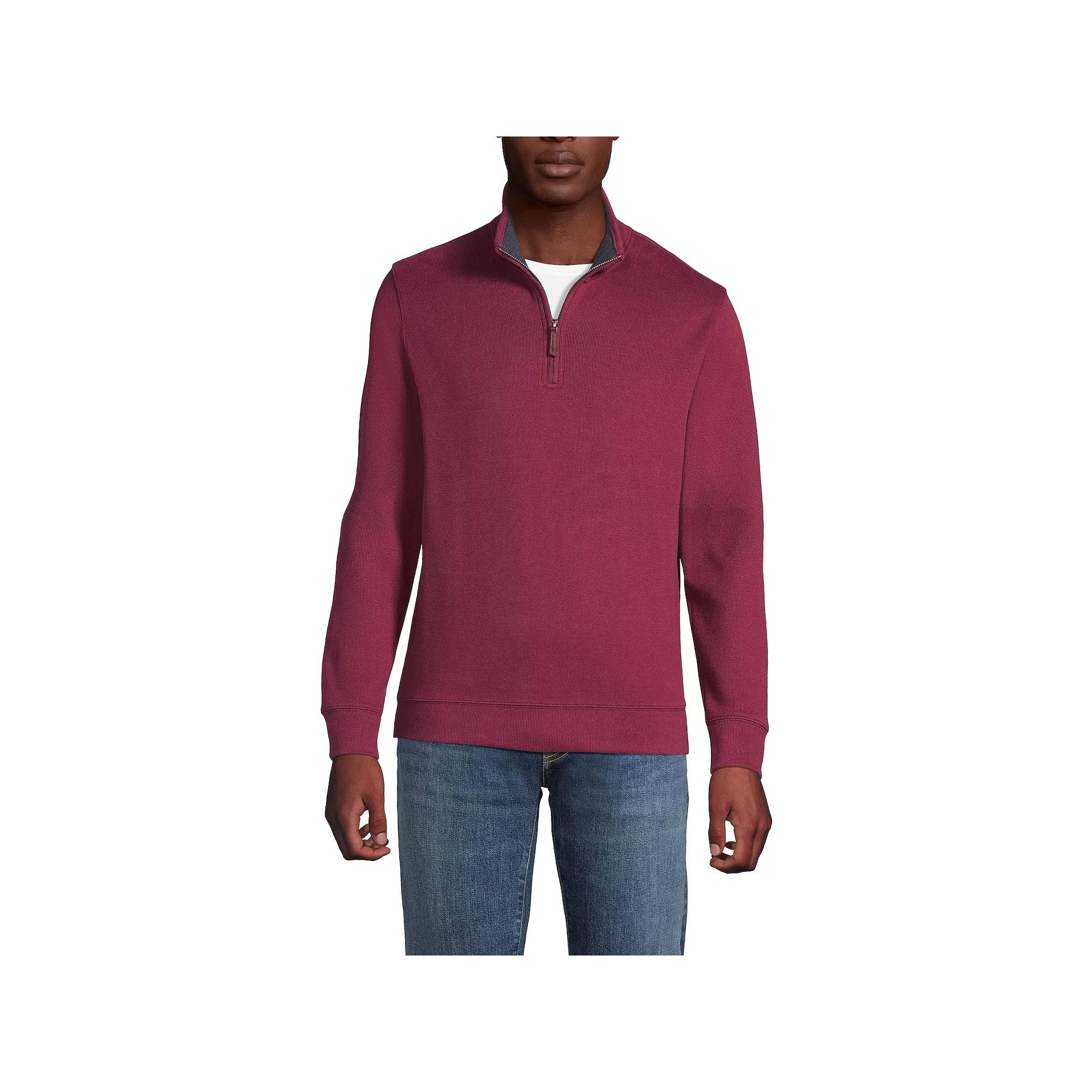 Big & Tall Lands' End Bedford Classic-Fit Ribbed Quarter-Zip Sweater, Men's,  Product Image