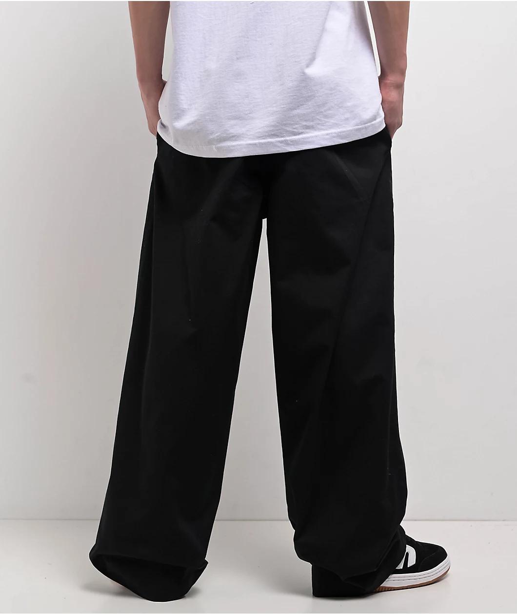 Empyre Cool Black Ultra Wide Skate Chino Pants Product Image