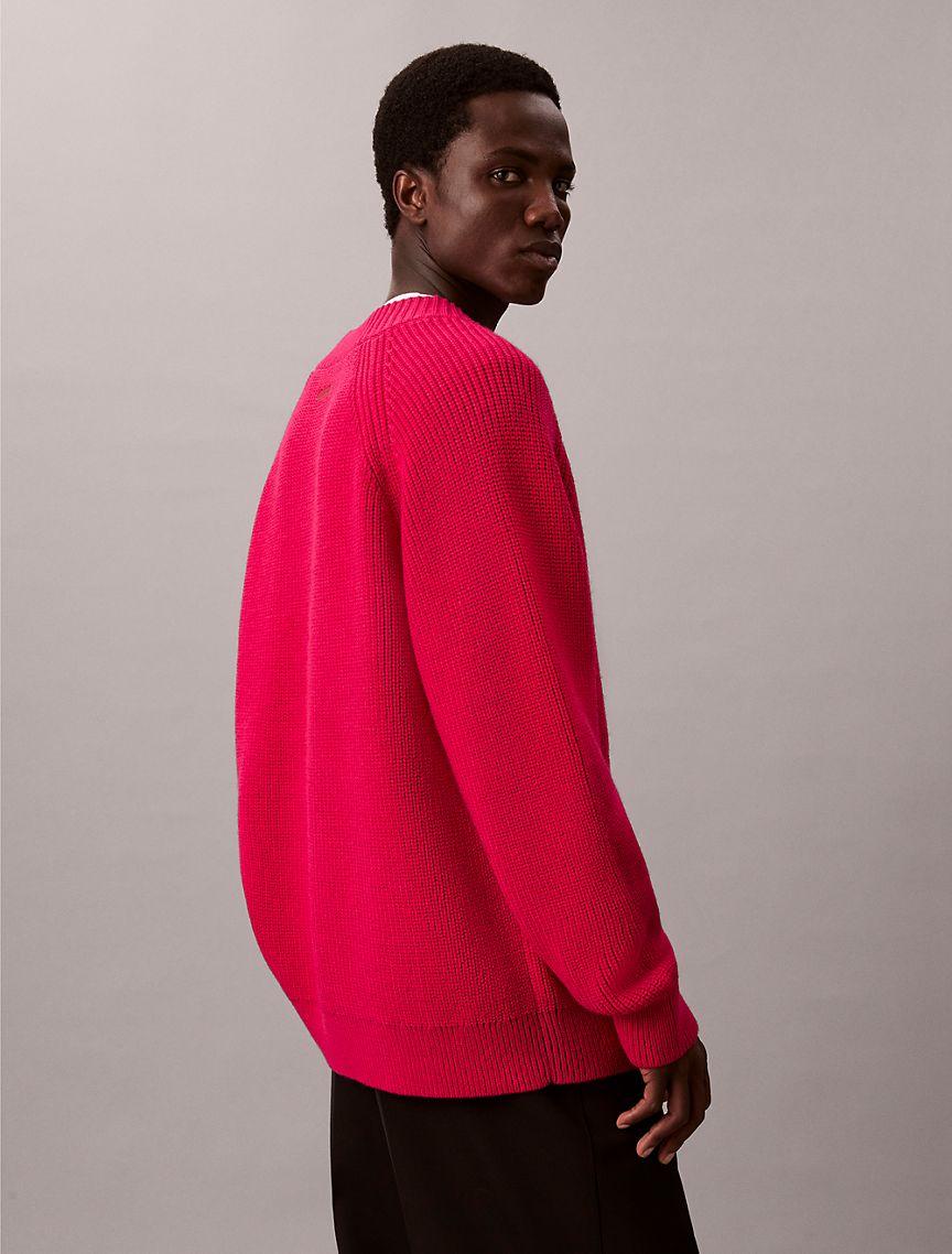 Merino Wool Blend Relaxed V-Neck Sweater Product Image