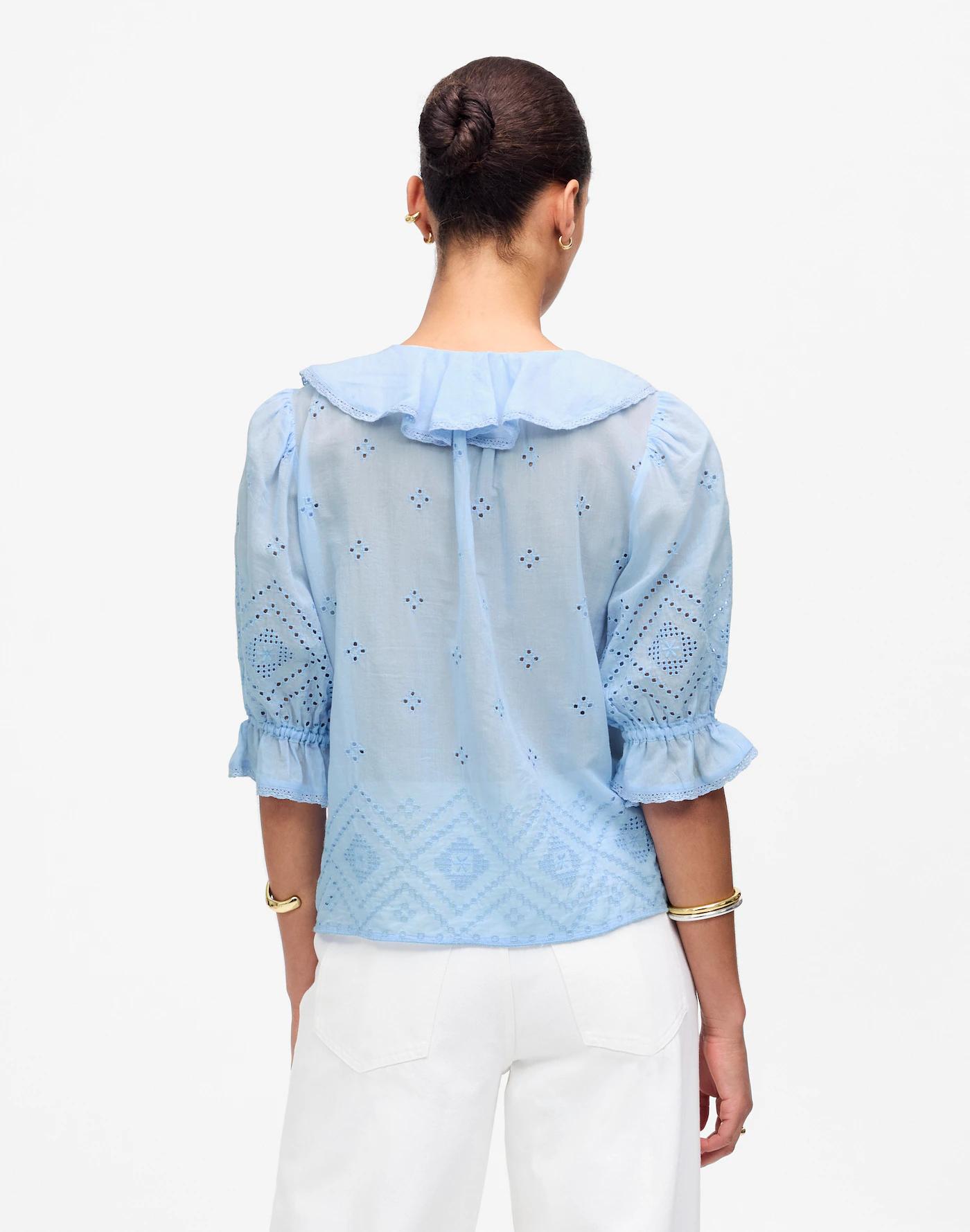 Ruffled Puff-Sleeve Top Product Image