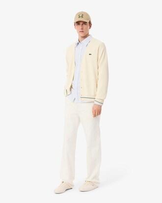 Relaxed Fit Stripe Detail Cotton Cardigan Product Image