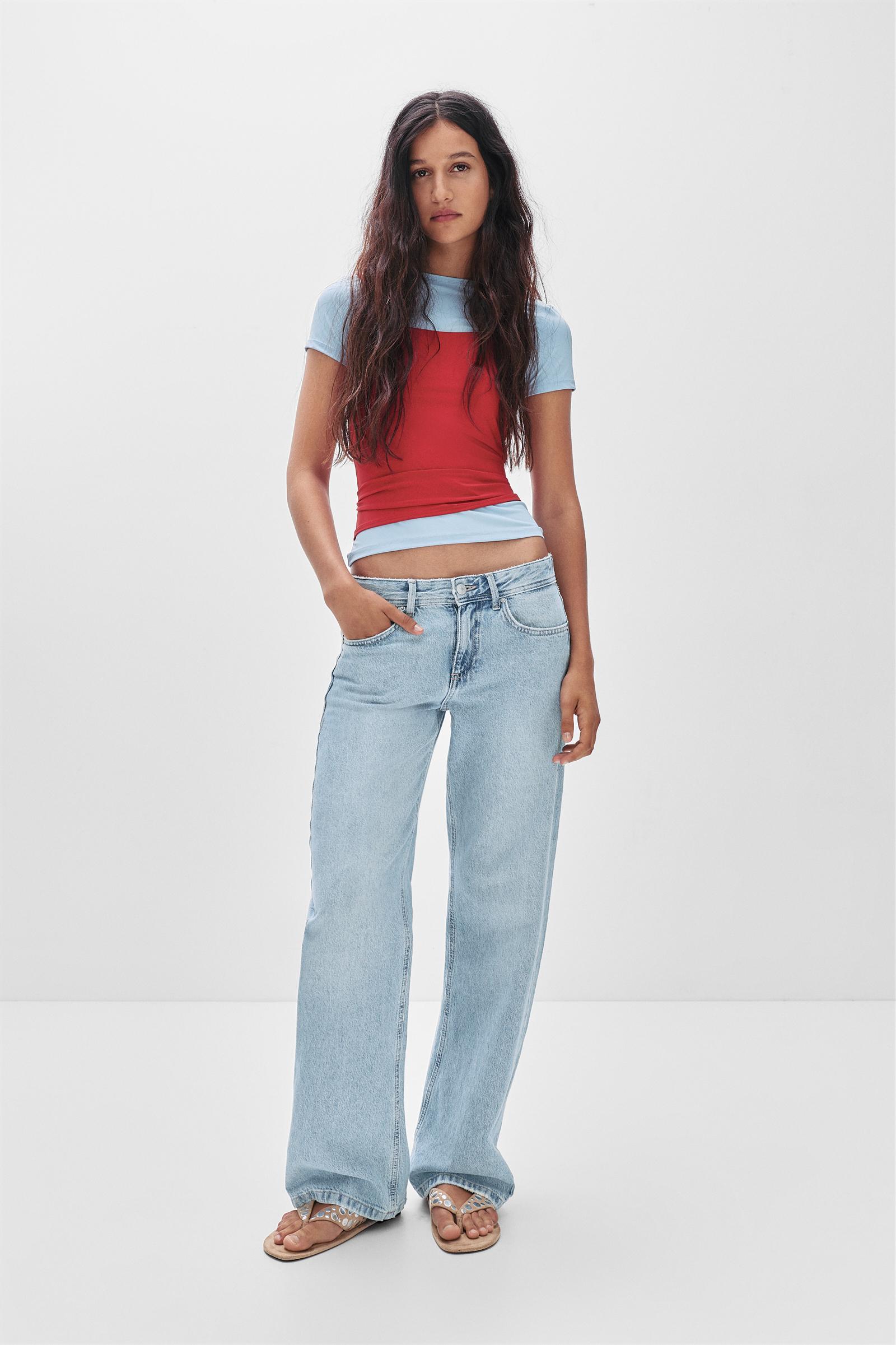 Low-waist straight-leg jeans Product Image