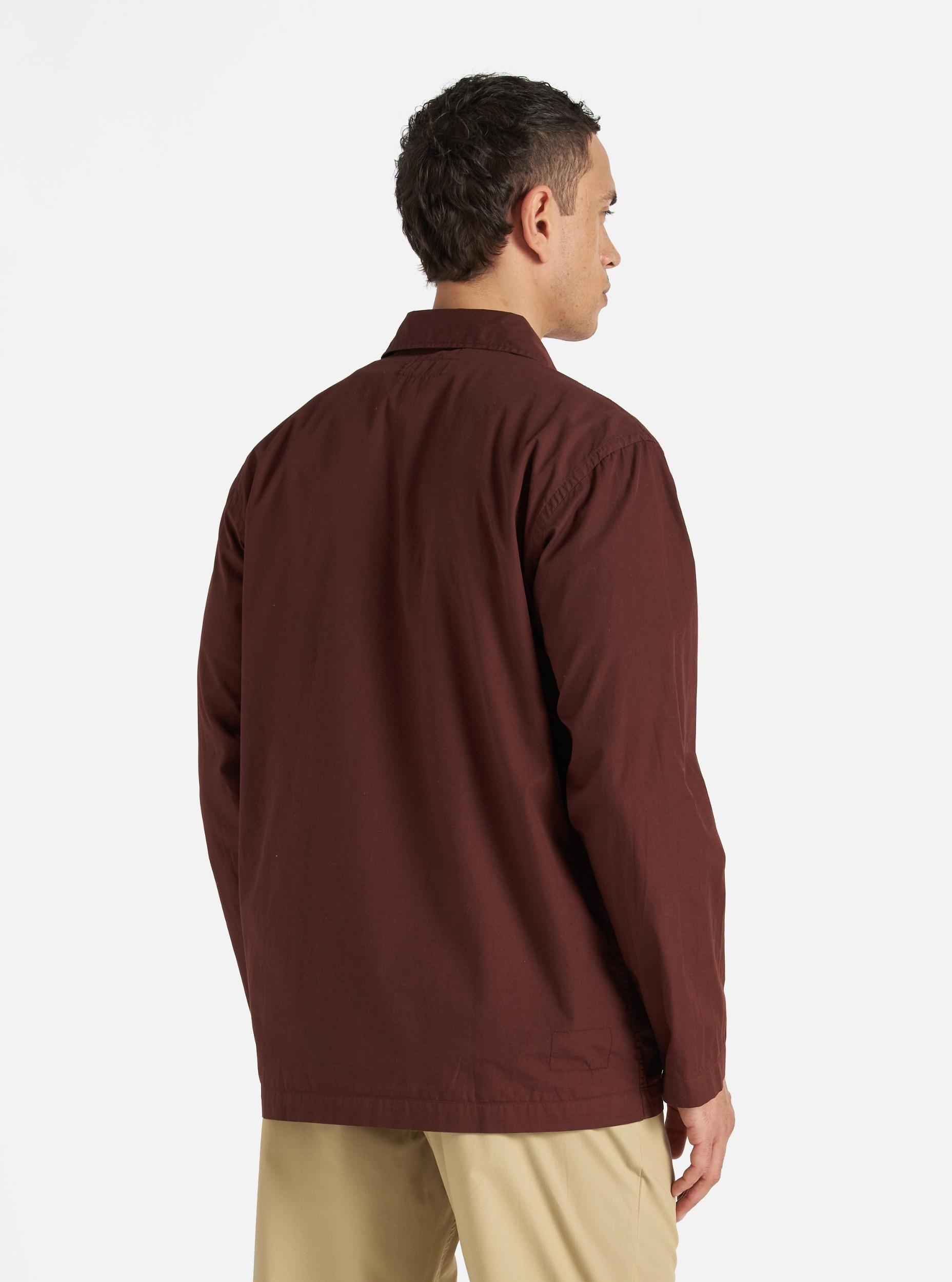 Universal Works Bakers Overshirt in Rich Brown Organic Fine Poplin Product Image