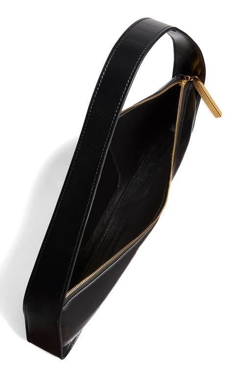 KHAITE Lori Crackle Patent Leather Shoulder Bag In Black Product Image