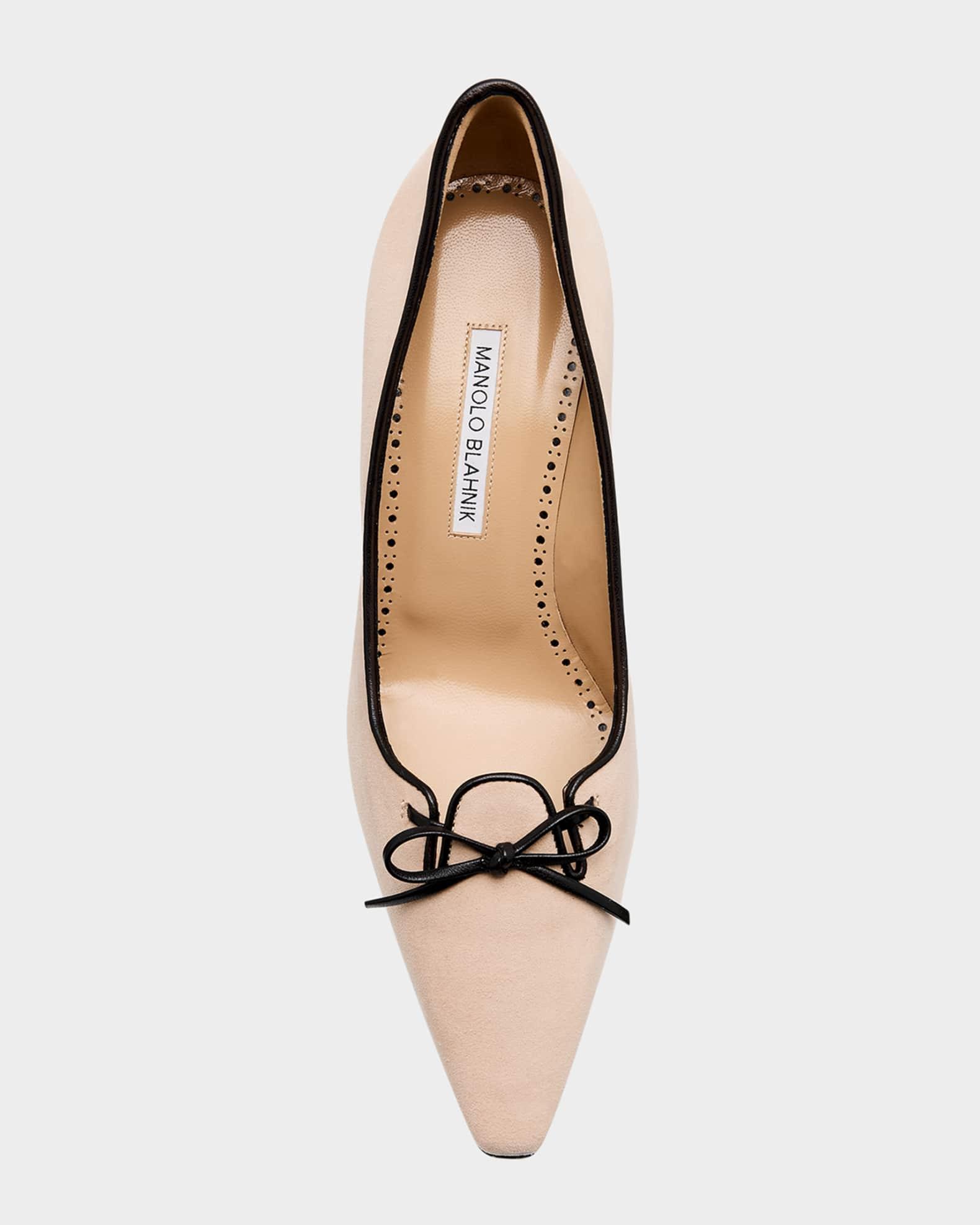 Zaman Suede Bicolor Lace-Up Pumps Product Image