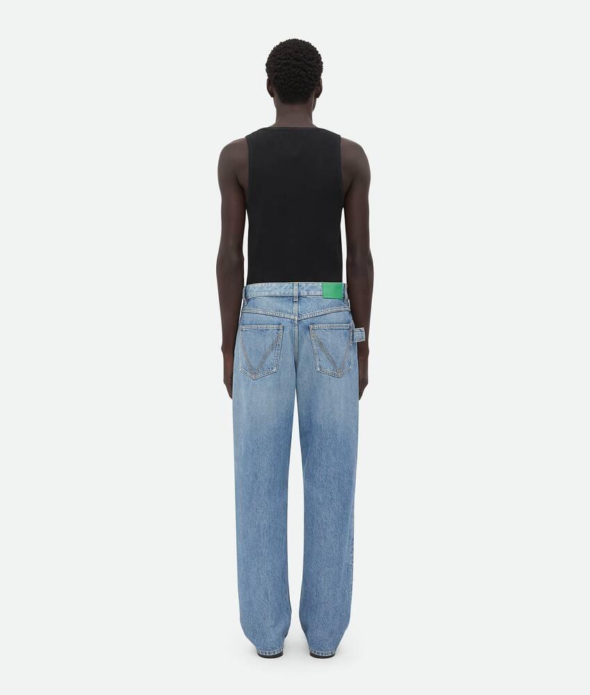 Men's Vintage Indigo Washed Wide Leg Denim in Mid blue Product Image