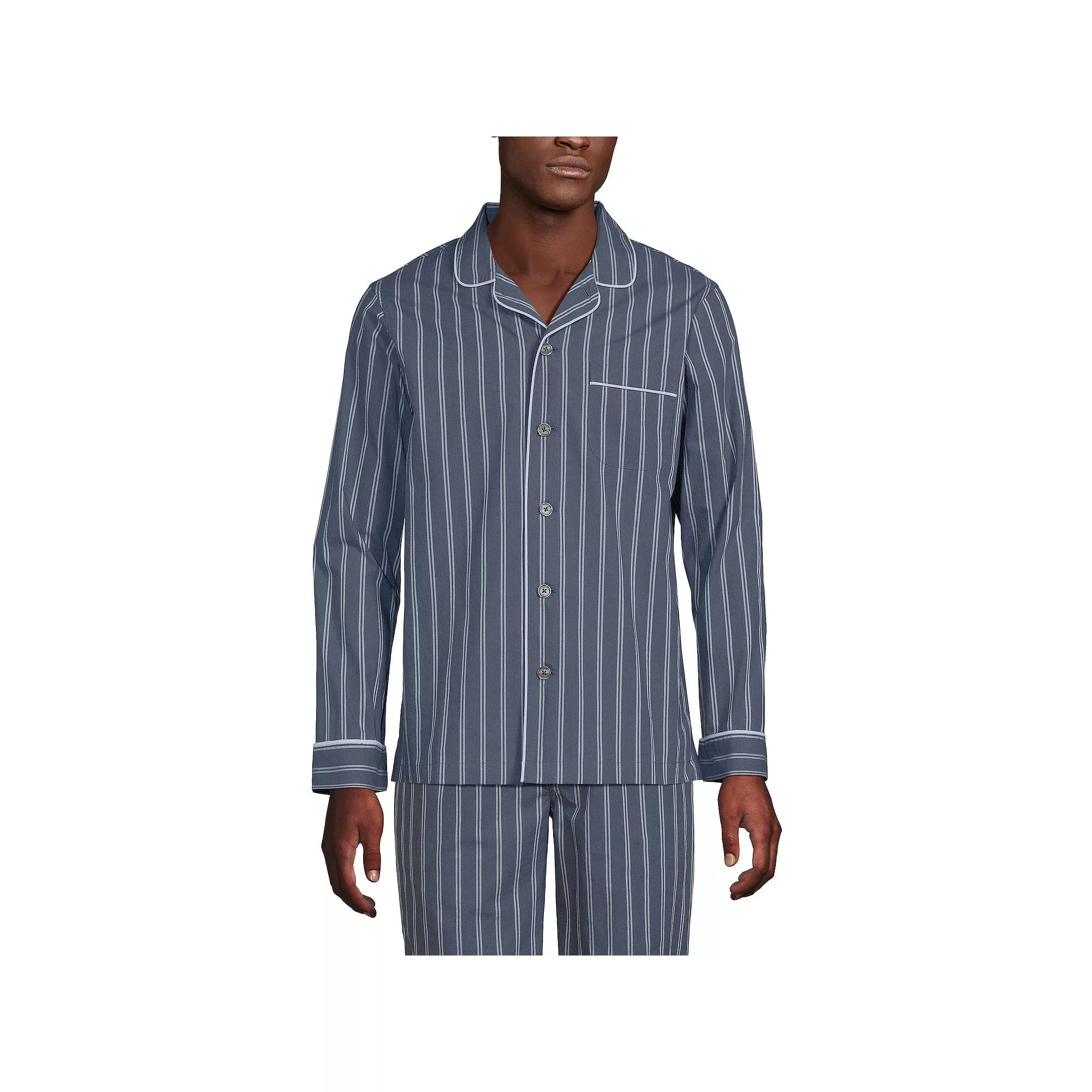 Men's Lands' End Broadcloth Pajama Sleep Shirt,  Product Image