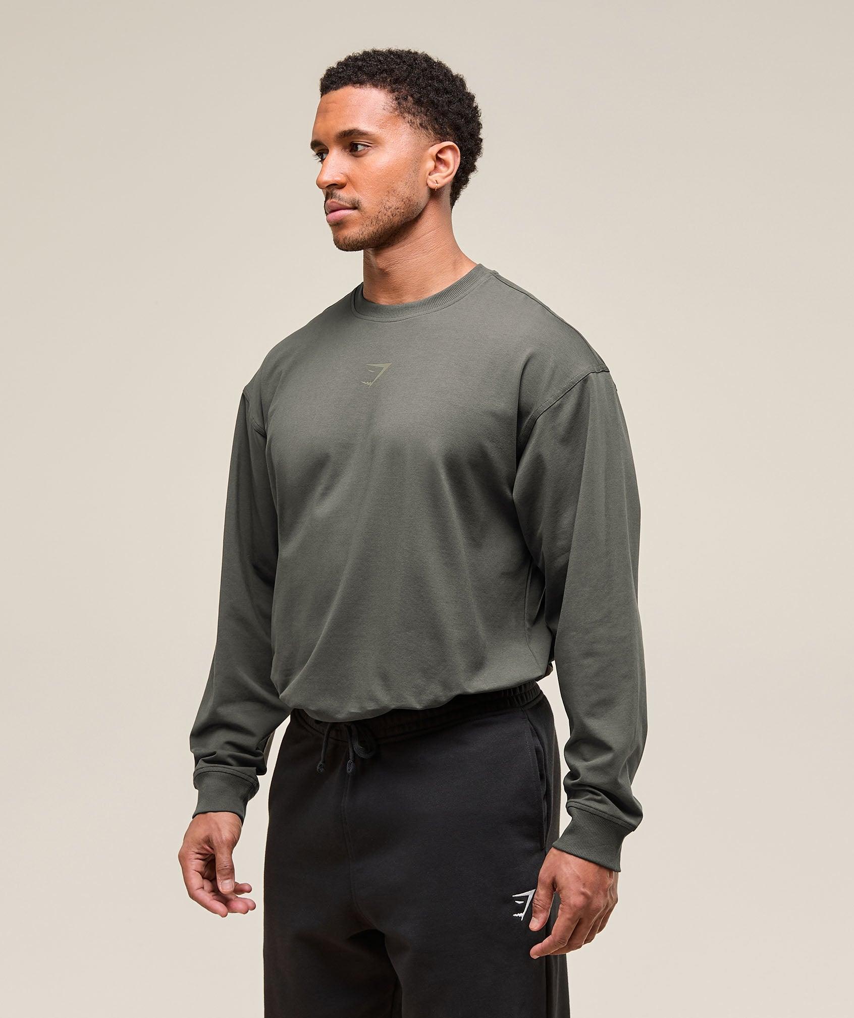 Gymshark Power Long Sleeve T-Shirt - Strength Green Male Product Image