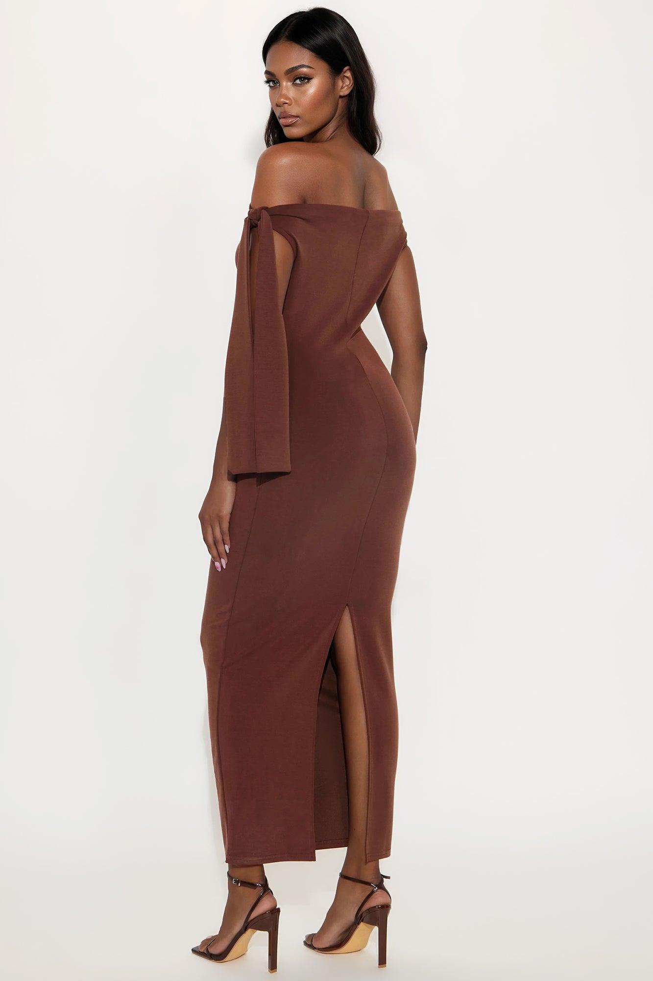 Paris Knotted Maxi Dress - Chocolate Female Product Image
