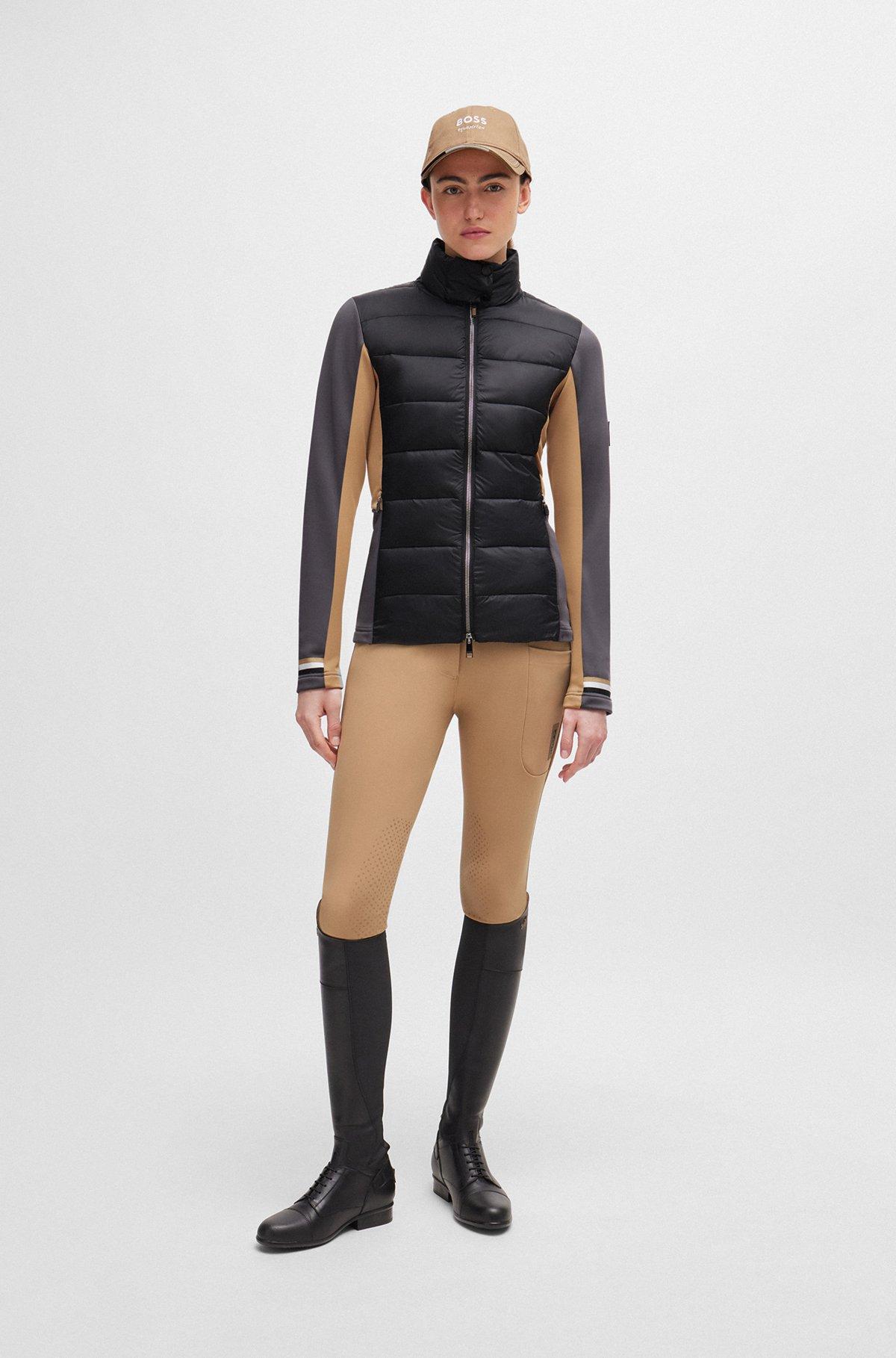 BOSS - Equestrian embroidered-logo cap with leather strap - Beige Product Image