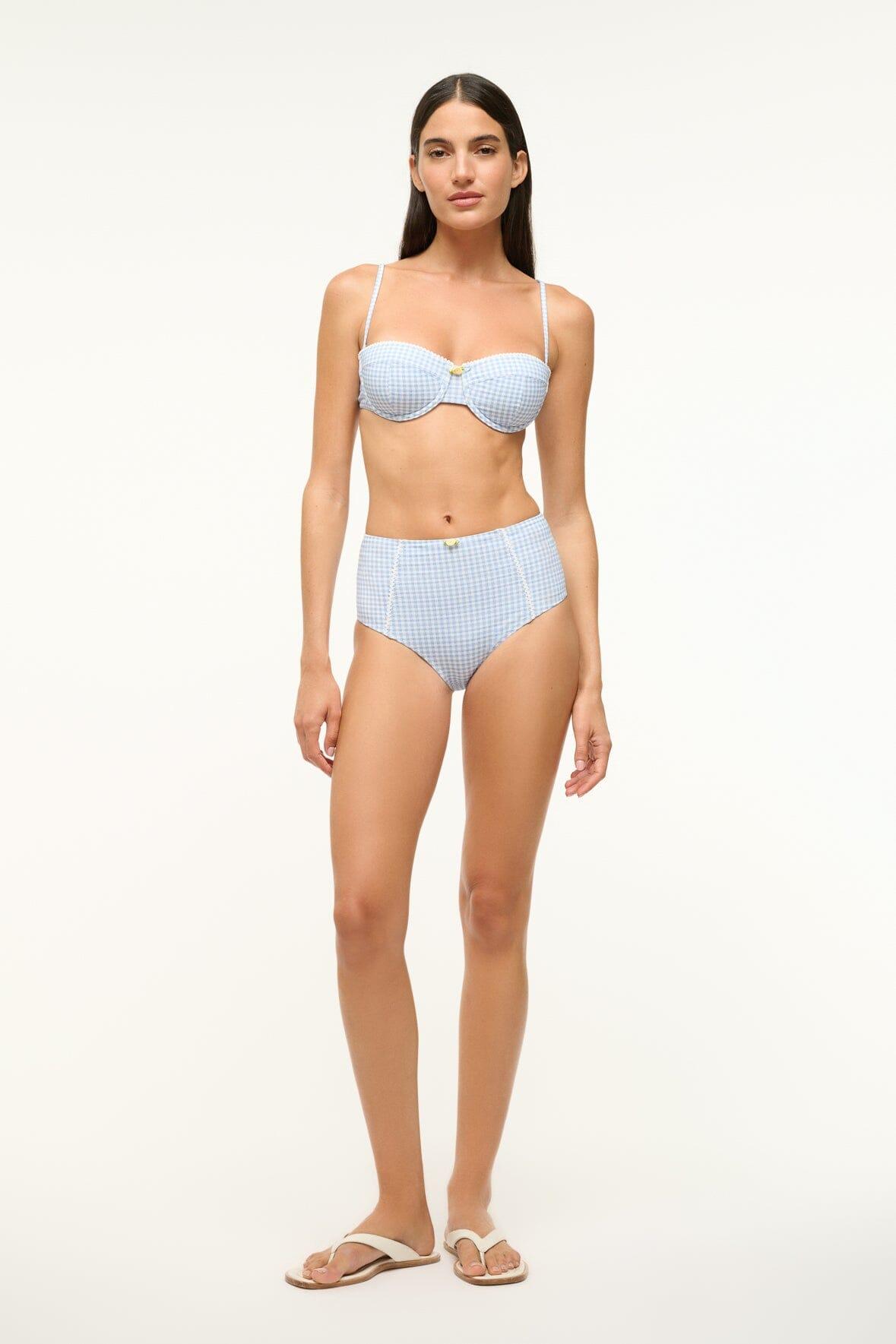JO BALCONETTE BIKINI TOP | SKY MICRO CHECK Product Image