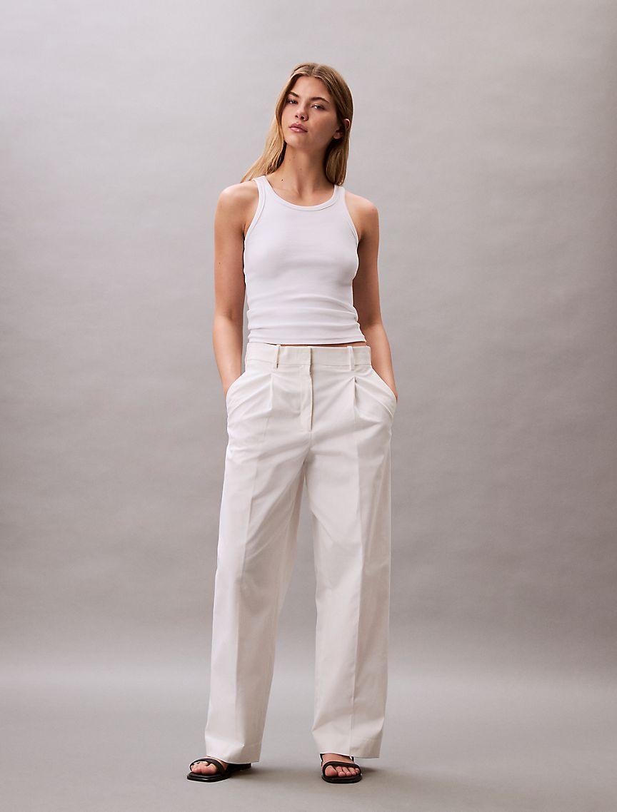 Cotton Stretch Pleated Chino Trouser Product Image