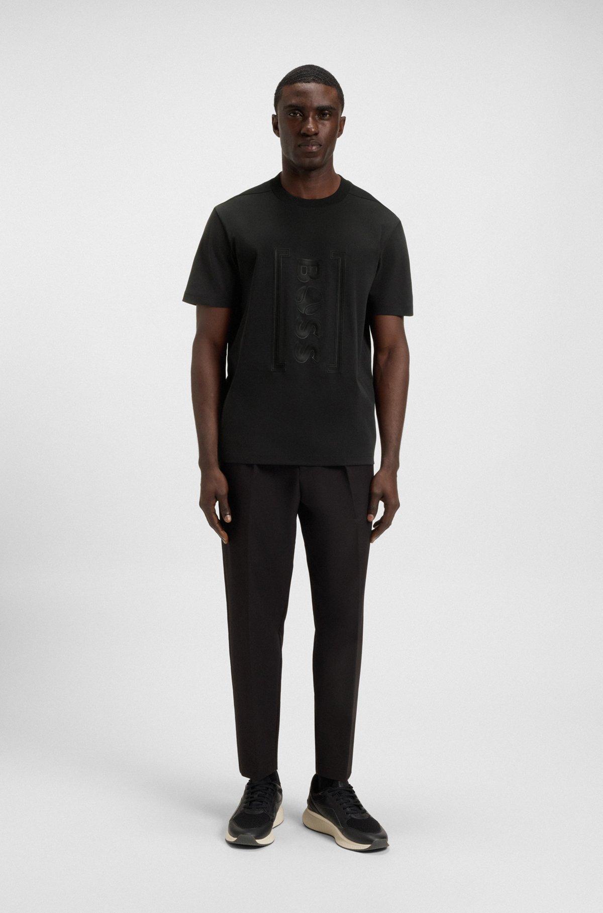 Relaxed-fit T-shirt with tennis-inspired mesh-print logo Product Image