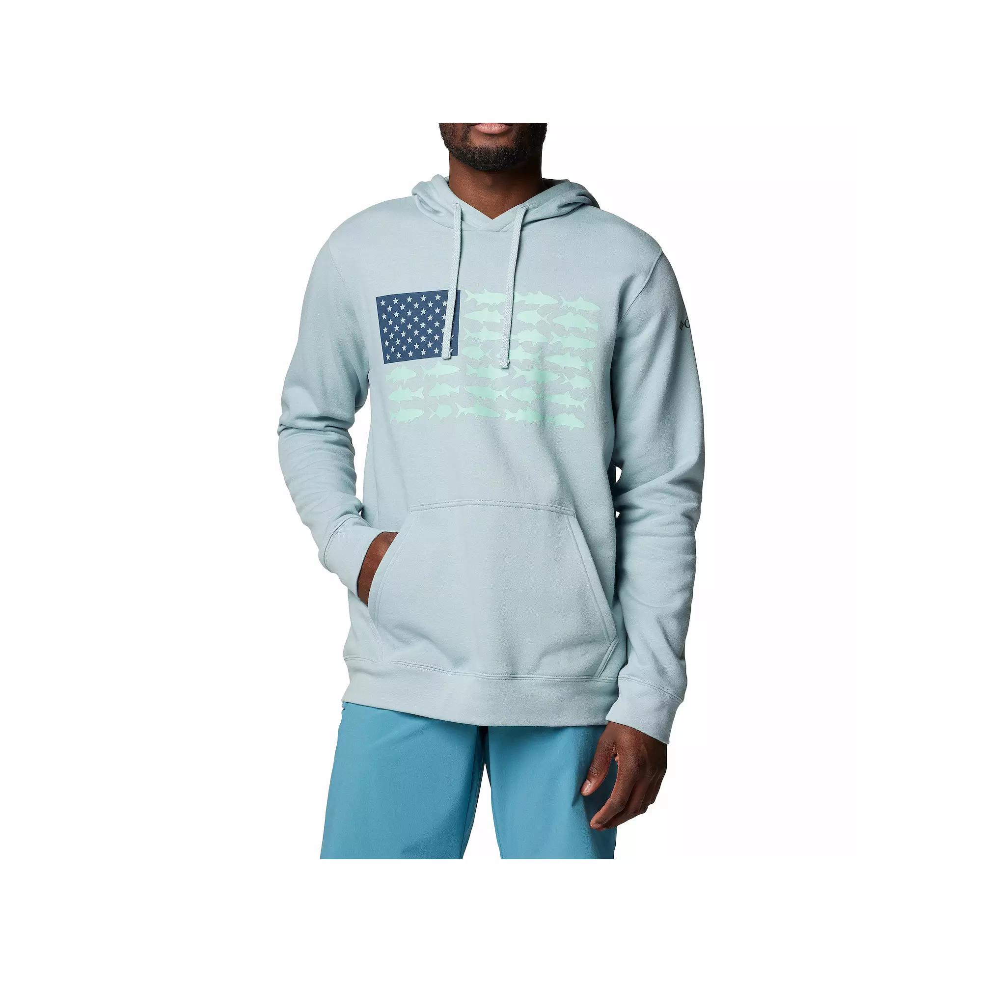 Men's Columbia PFG™ Fish Flag II Hoodie, Size: Large, Crushed Blue Product Image