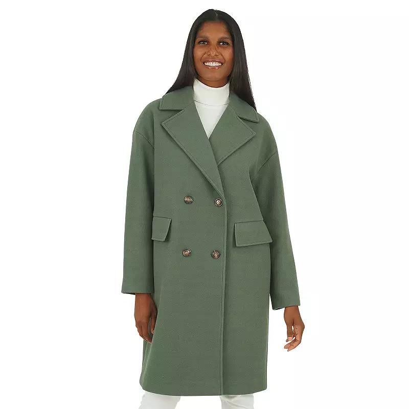 Women's Fleet Street Double Breasted Long Woven Coat,  Product Image
