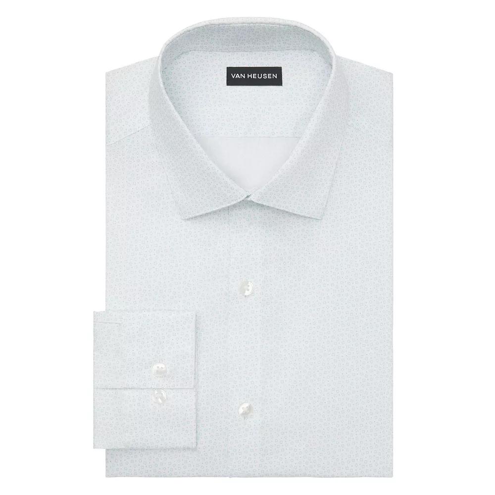 Men's Van Heusen Slim-Fit Ultra Wrinkle Free Dress Shirt, Size: Medium-34/35, Mint Blue Geo Product Image