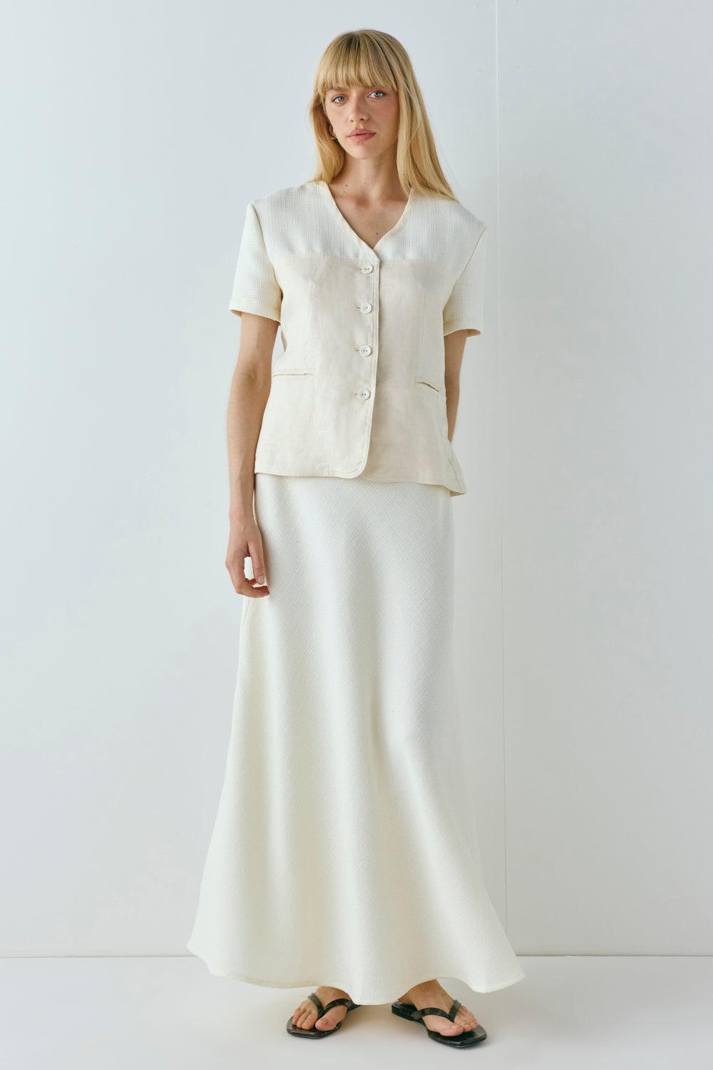 Cece Maxi Skirt Cream Product Image