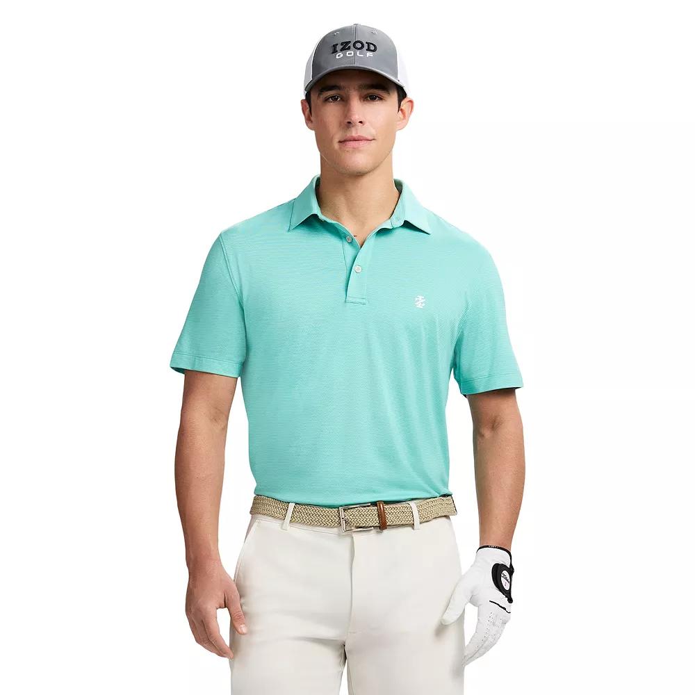 Men's IZOD Swingflex Elite Golf Short Sleeve Polo Shirt, Size: Large, Pool Blue Product Image