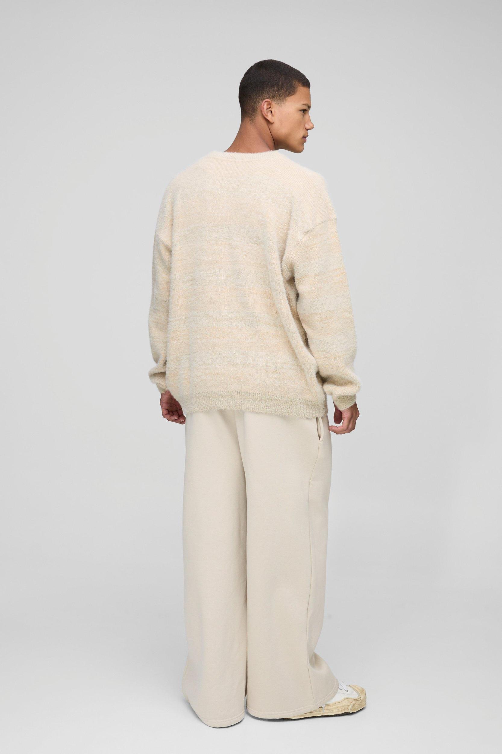 Oversized Brushed Fluffy Knitted Sweater | boohooMAN USA Product Image