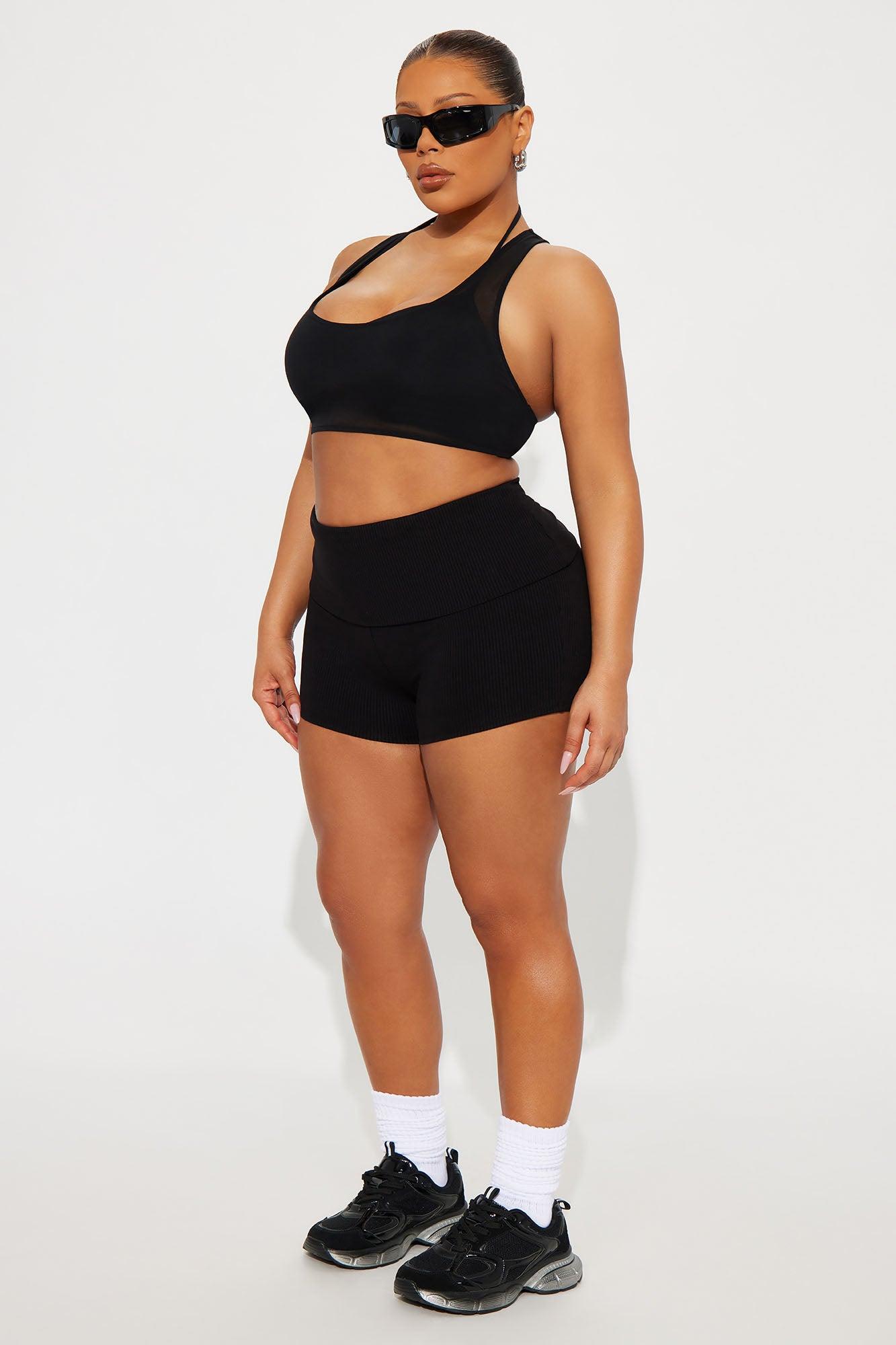 Power Mesh Racerback Bra Top - Black Female Product Image