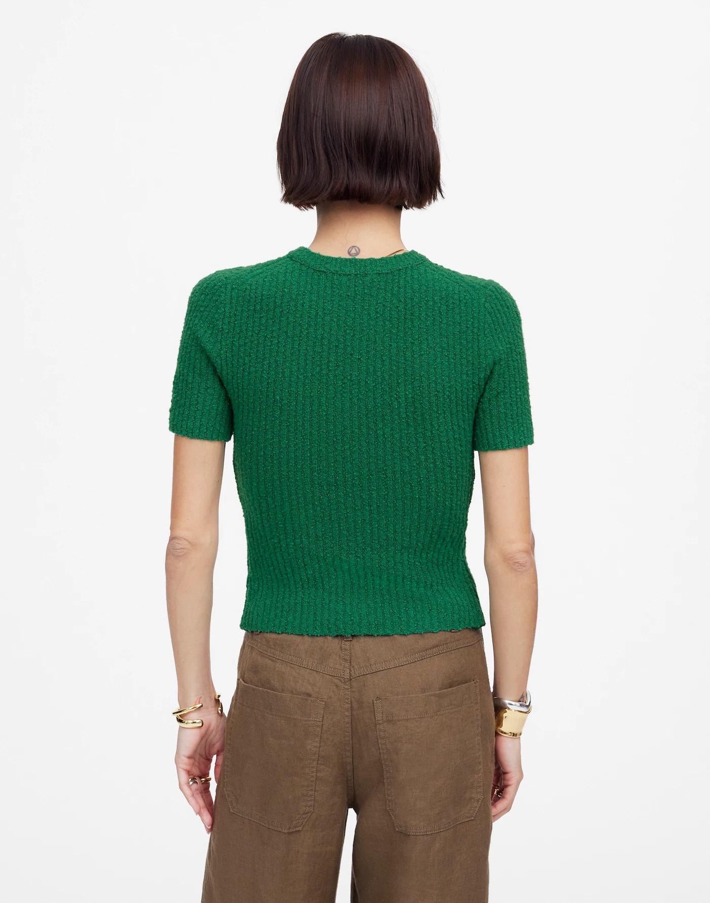 Bouclé-Knit Crewneck Sweater Tee Product Image