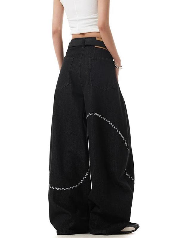 Embroidery Design Sense Boyfriend Jeans Product Image