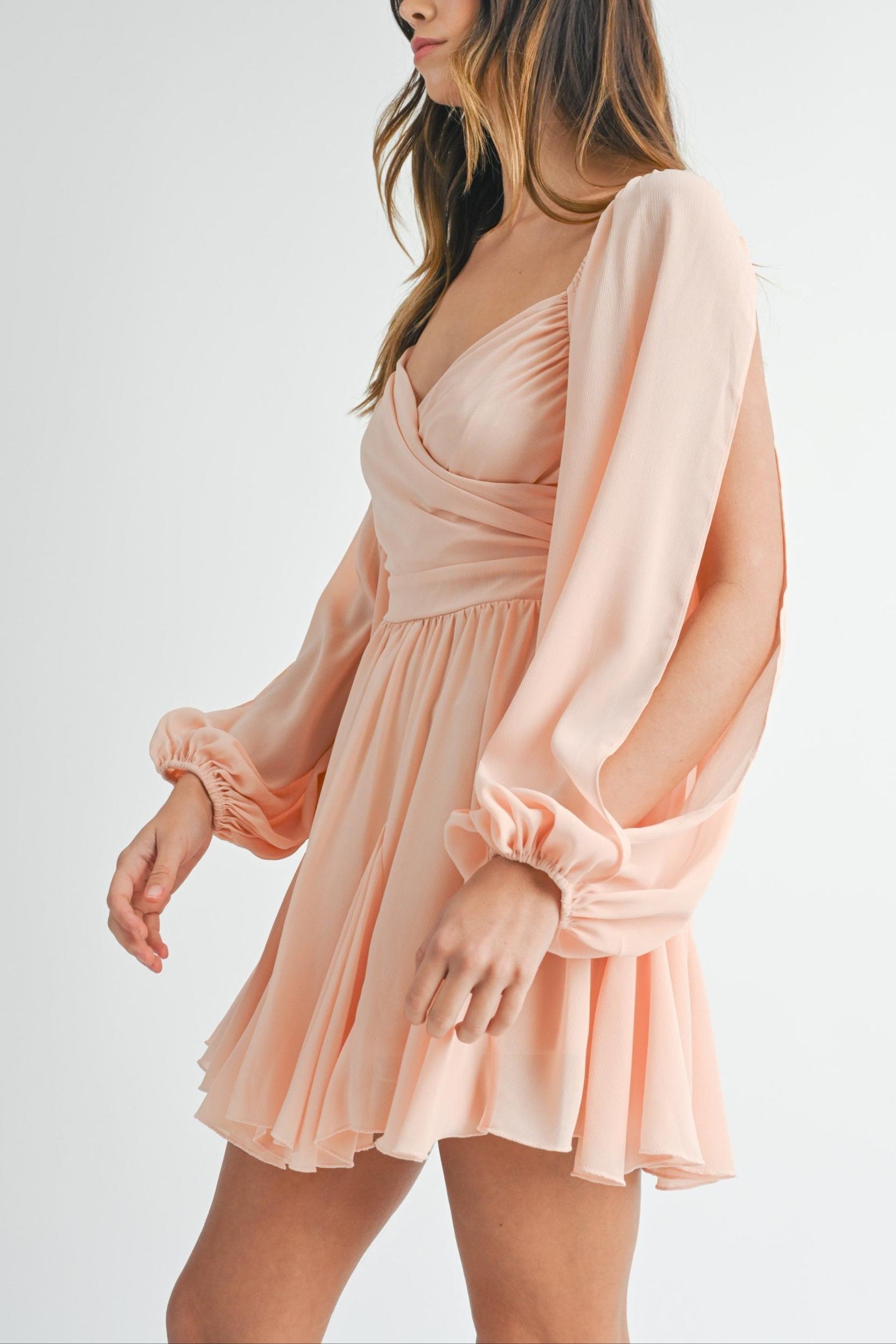 Back Lace Up Ruffle Mini Dress Product Image