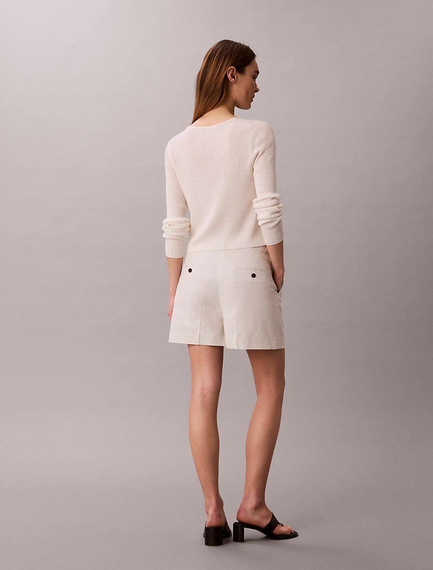 Linen Blend Tailored Shorts Product Image